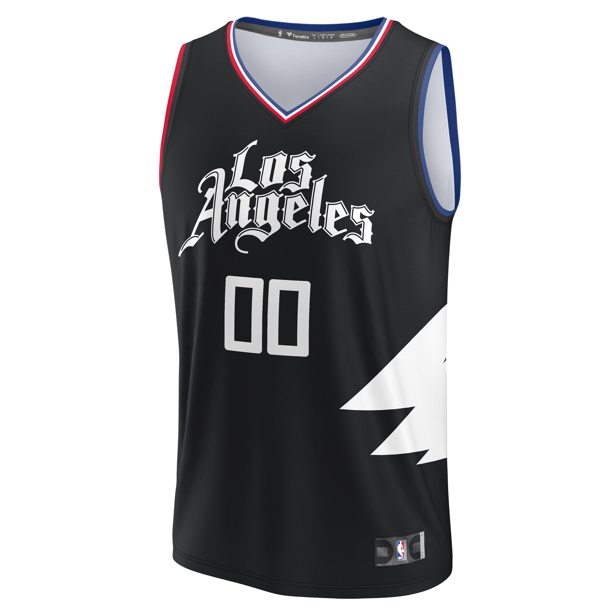 Alternative view of La Clippers Fanatics Youth Fast Break Replica Custom Jersey - Statement Edition - Black