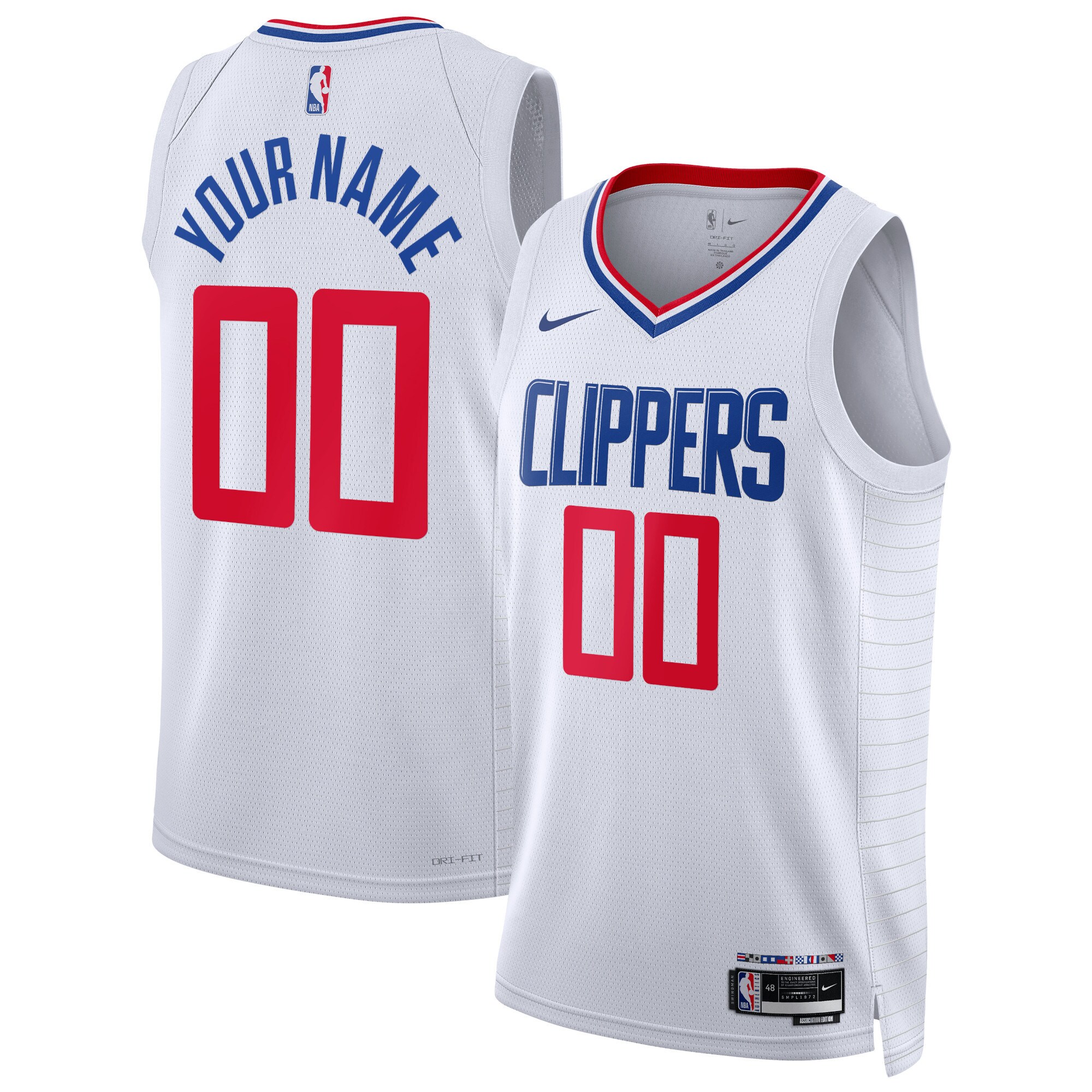 La Clippers Unisex Swingman Custom Jersey White - Association Edition