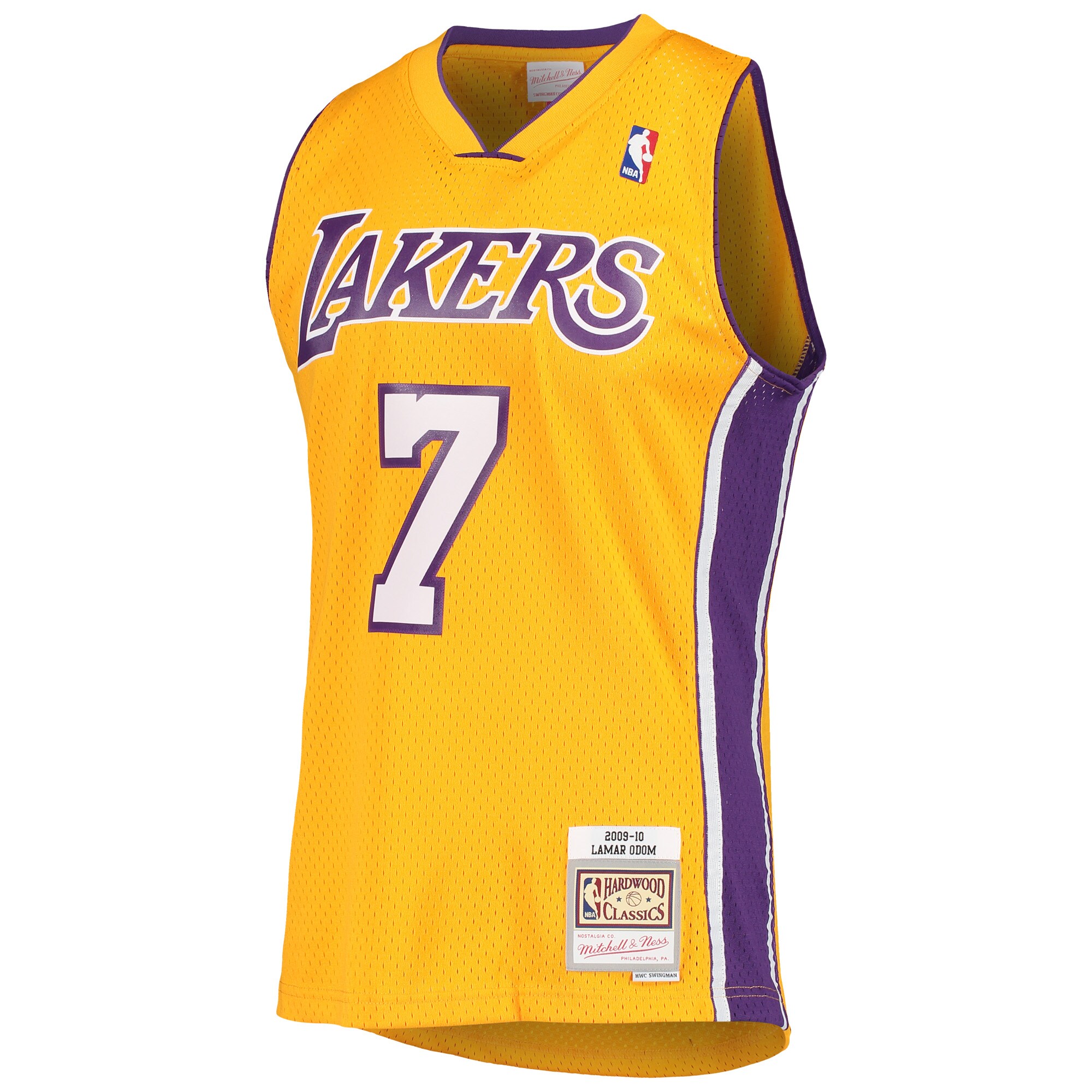 Alternative view of Lamar Odom Los Angeles Lakers Mitchell & Ness 2001/02 Hardwood Classics Swingman Jersey - Gold