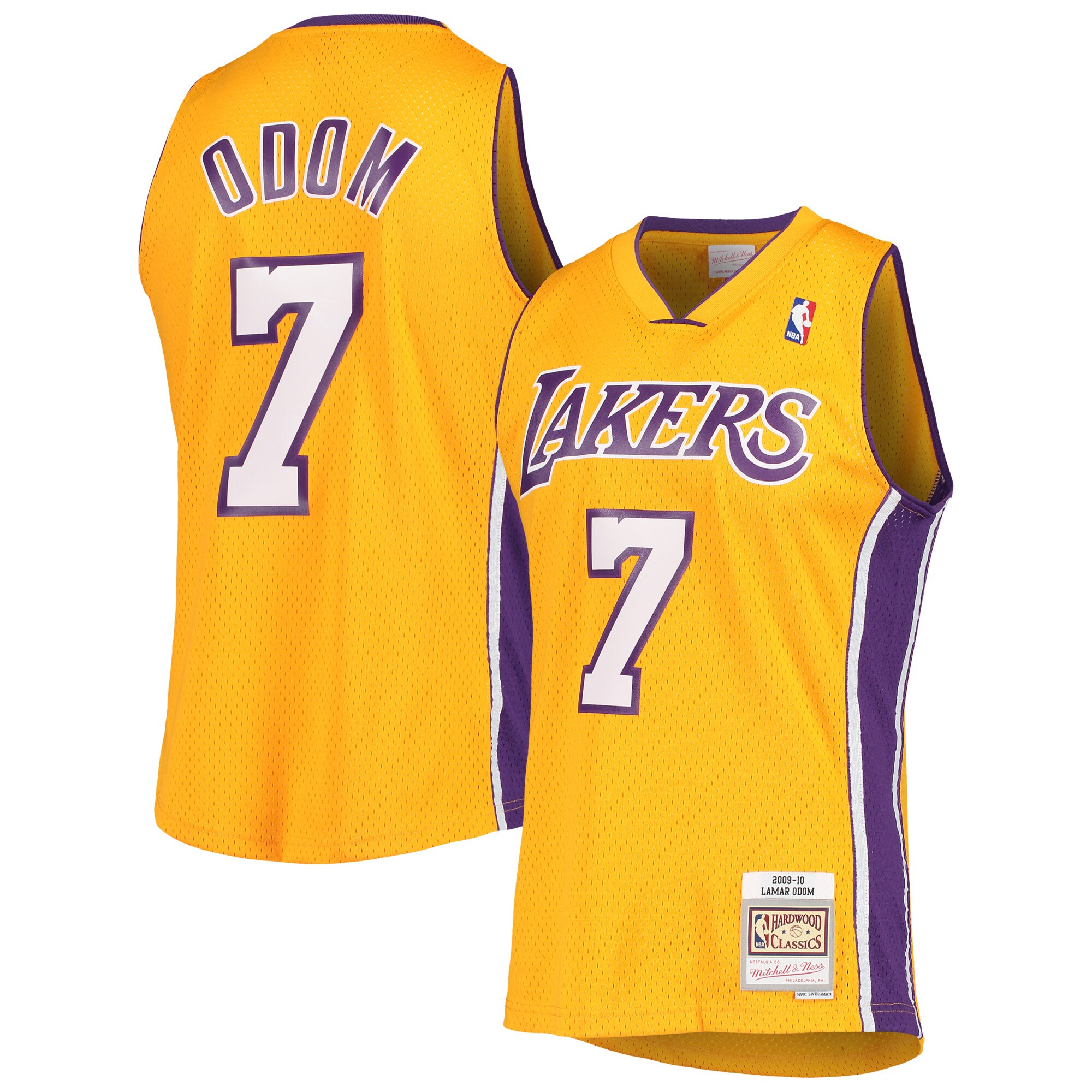Alternative view of Lamar Odom Los Angeles Lakers Mitchell & Ness 2001/02 Hardwood Classics Swingman Jersey - Gold