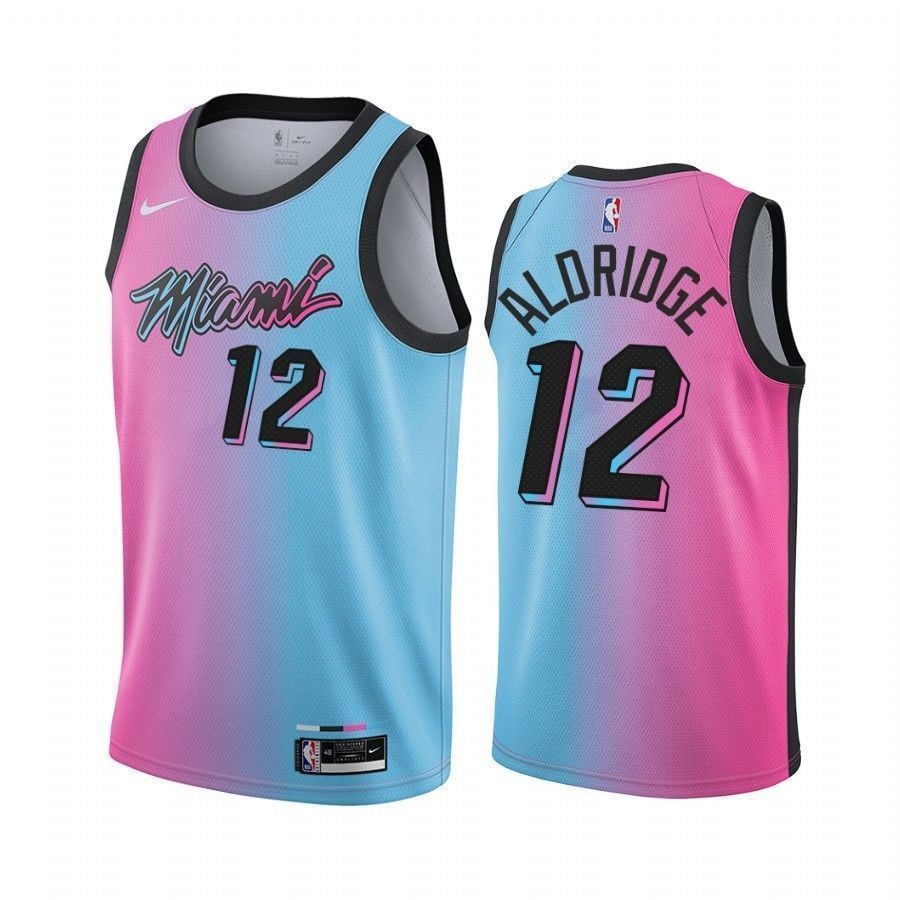 Lamarcus Aldridge Miami Heat Vicewave City Blue Pink 12 Jersey Trade - JS842 