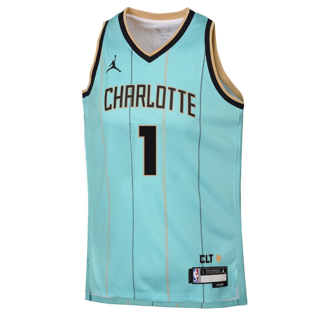 Alternative view of LaMelo Ball 1 Charlotte Hornets 2024/25 Swingman Player YOUTH Jersey - City Edition - Mint - JS417 