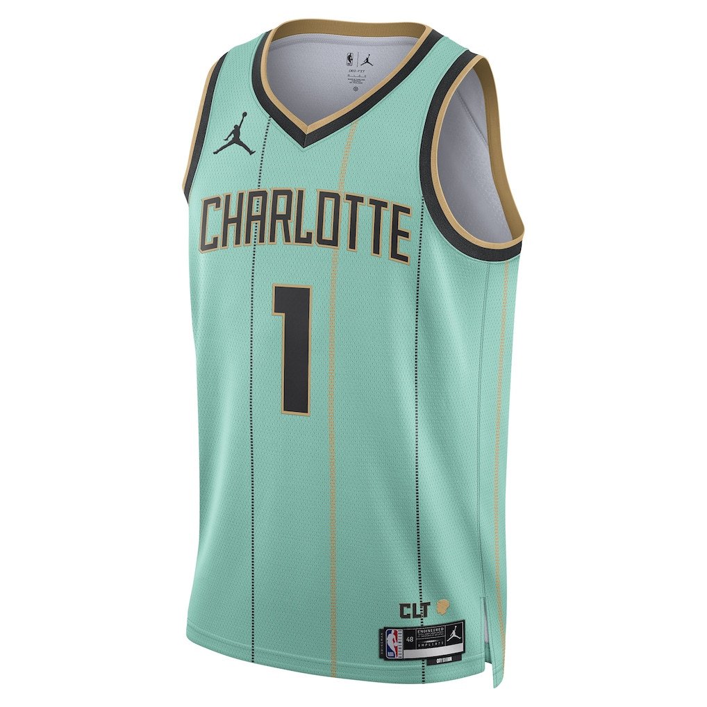 Alternative view of LaMelo Ball 1 Charlotte Hornets Unisex 2024/25 Swingman Player Jersey - City Edition - Mint - JS287 