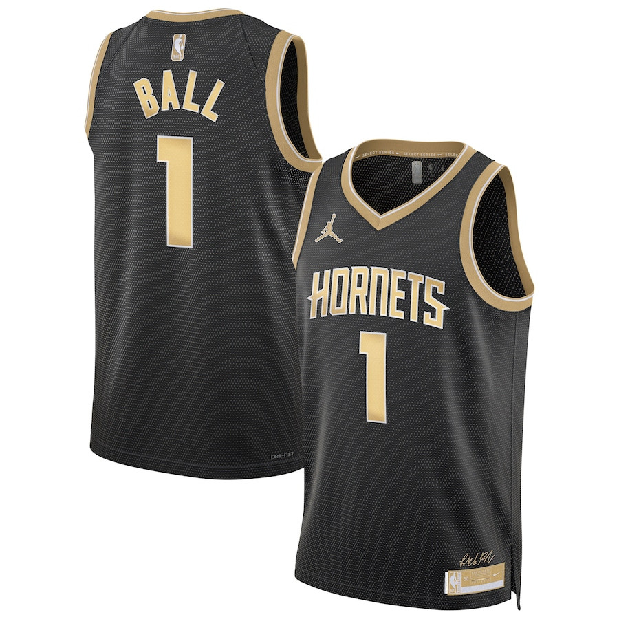 LaMelo Ball 1 Charlotte Hornets Unisex Select Series Swingman Jersey - Black - JS157 