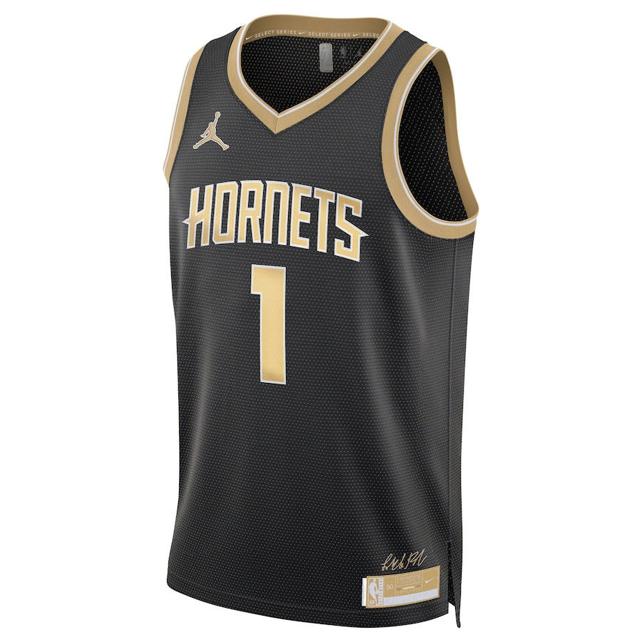 Alternative view of LaMelo Ball 1 Charlotte Hornets Unisex Select Series Swingman Jersey - Black - JS157 