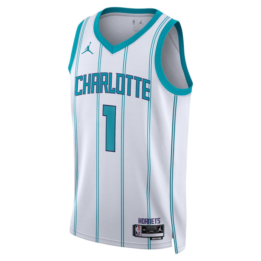 Alternative view of LaMelo Ball 1 Charlotte Hornets Unisex Swingman Jersey - Association Edition - White - JS628 