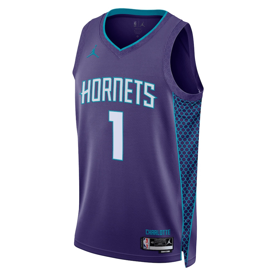 Alternative view of LaMelo Ball 1 Charlotte Hornets Unisex Swingman Jersey - Statement Edition - Purple - JS193 