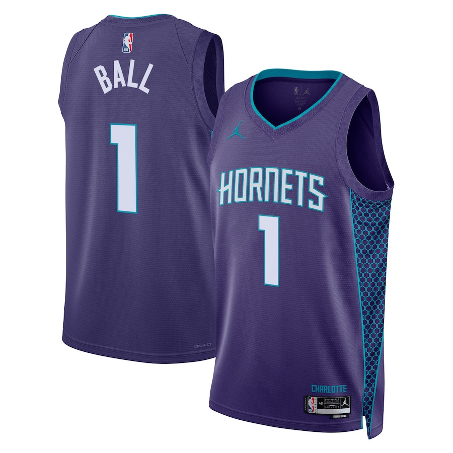 LaMelo Ball 1 Charlotte Hornets Unisex Swingman Jersey - Statement Edition - Purple - JS193 