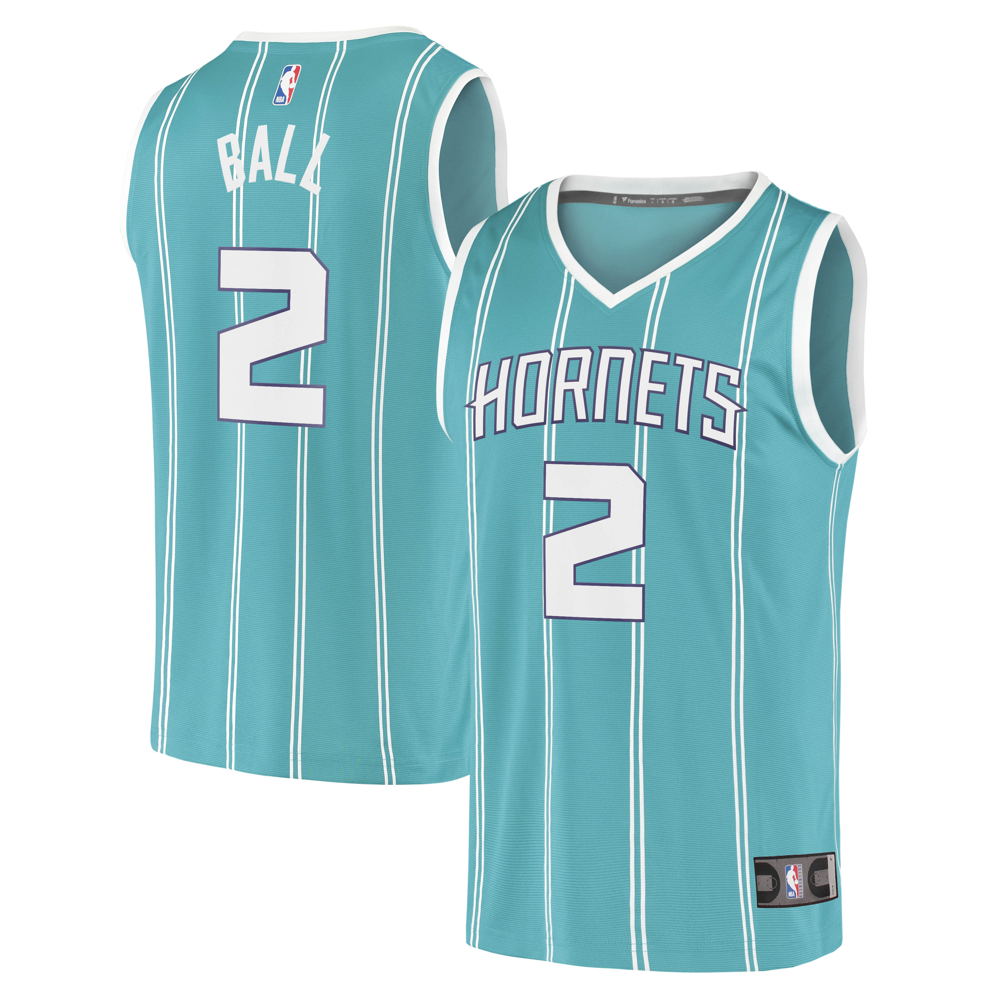 Alternative view of Lamelo Ball Charlotte Hornets Fanatics Branded 2020/21 Fast Break Replica Jersey - Icon Edition - Teal