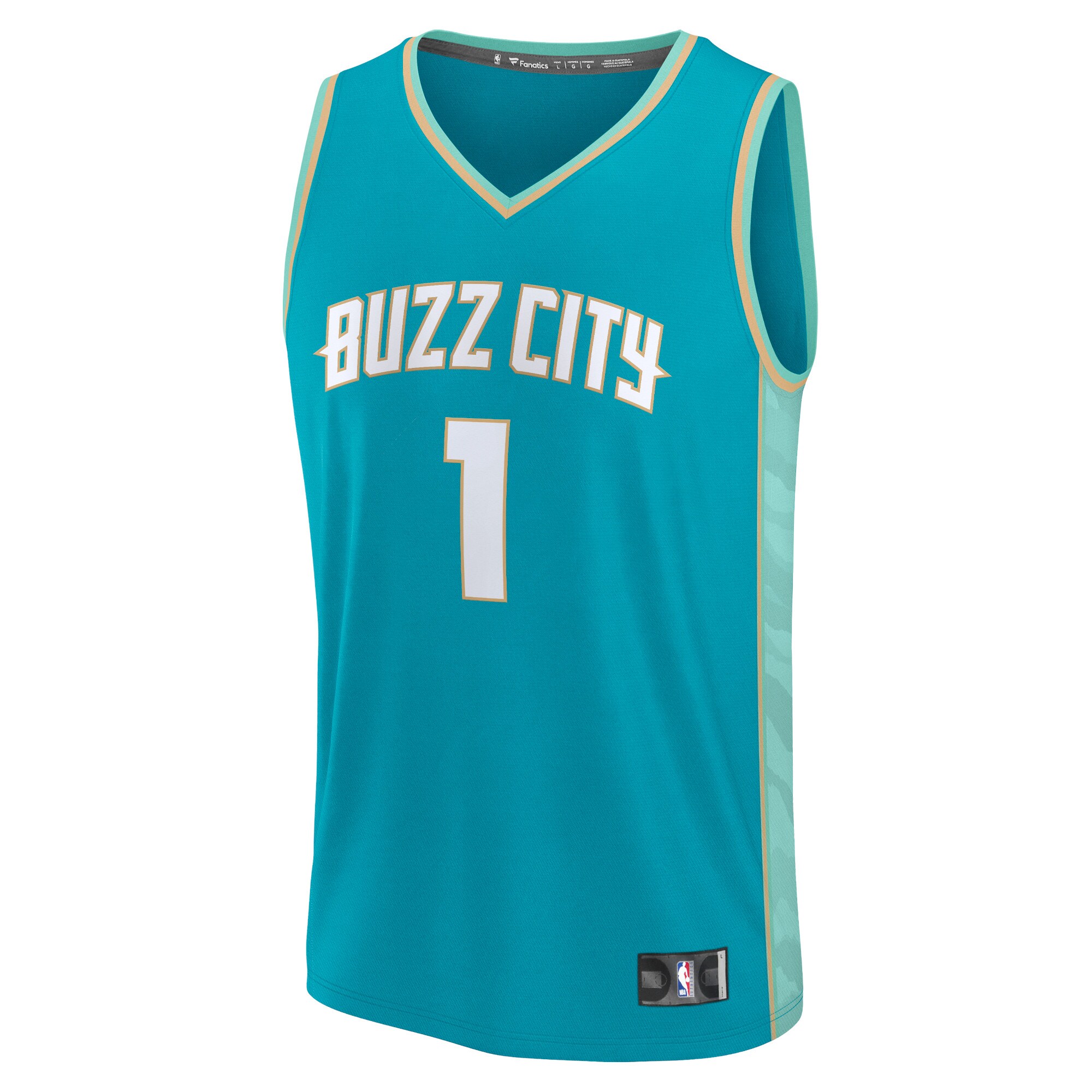 Alternative view of Lamelo Ball Charlotte Hornets Fanatics Fast Break Jersey - Teal - City Edition