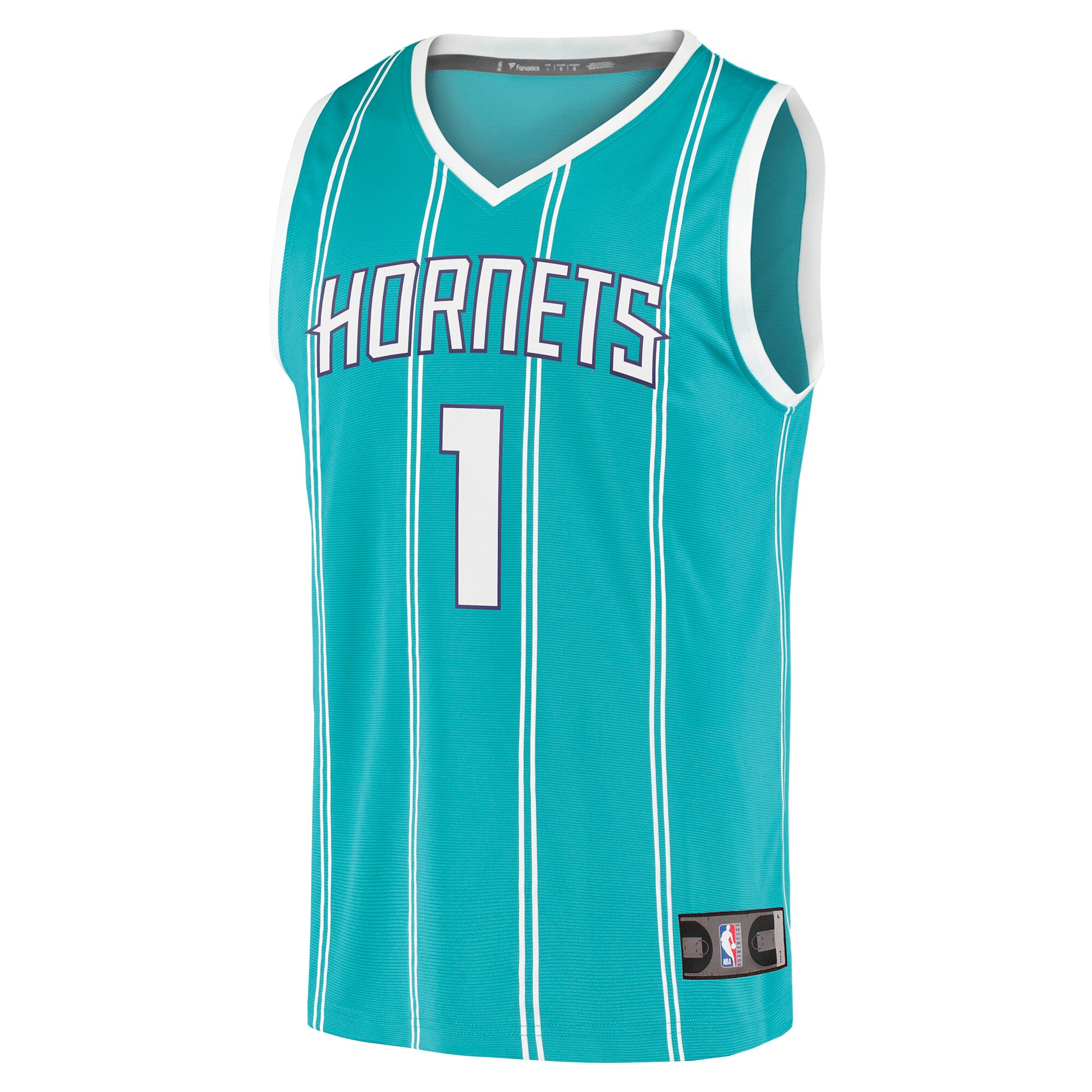 Alternative view of Lamelo Ball Charlotte Hornets Fanatics Fast Break Replica Jersey – Icon Edition – Teal