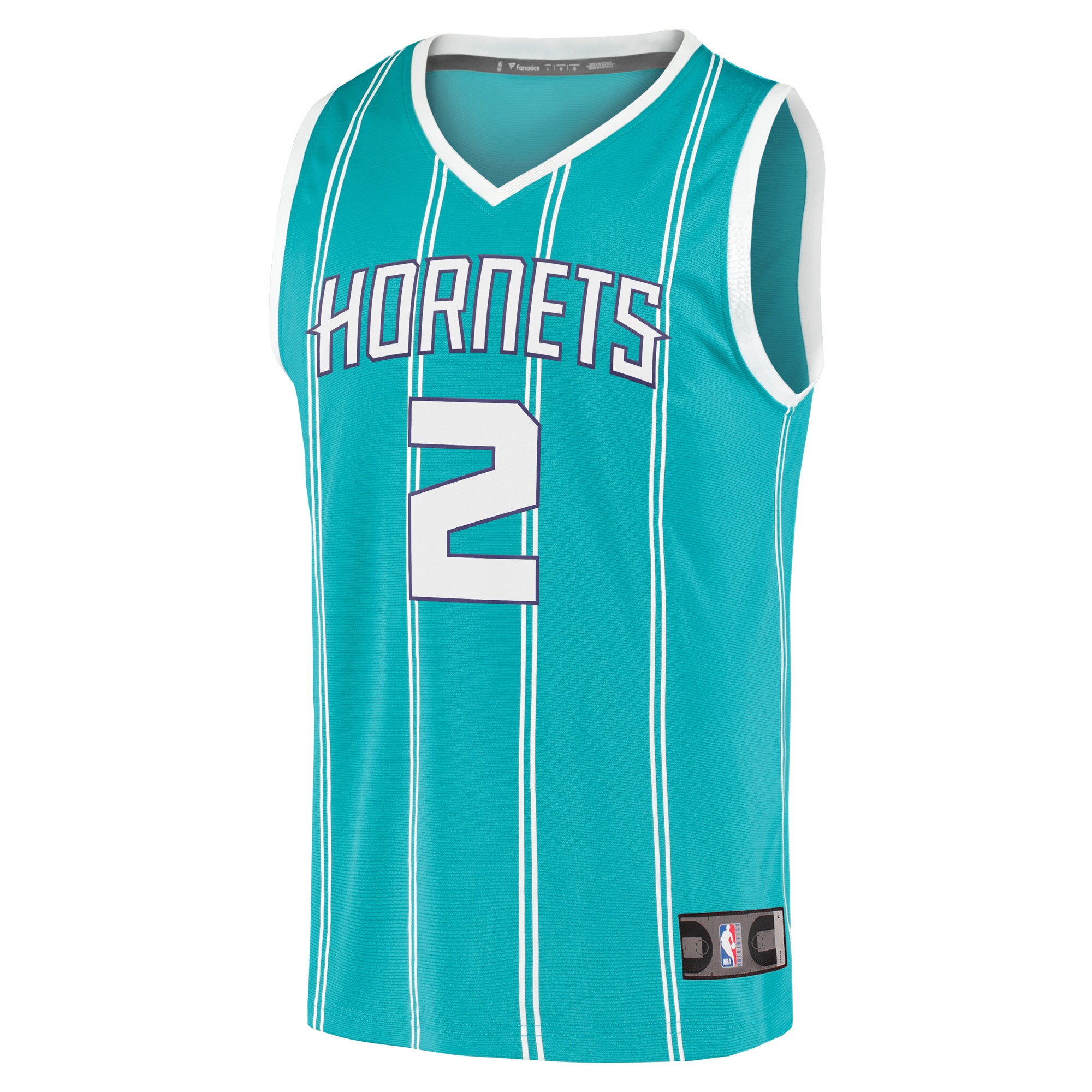 Alternative view of Lamelo Ball Charlotte Hornets Fanatics Fast Break Replica Jersey Teal - Icon Edition