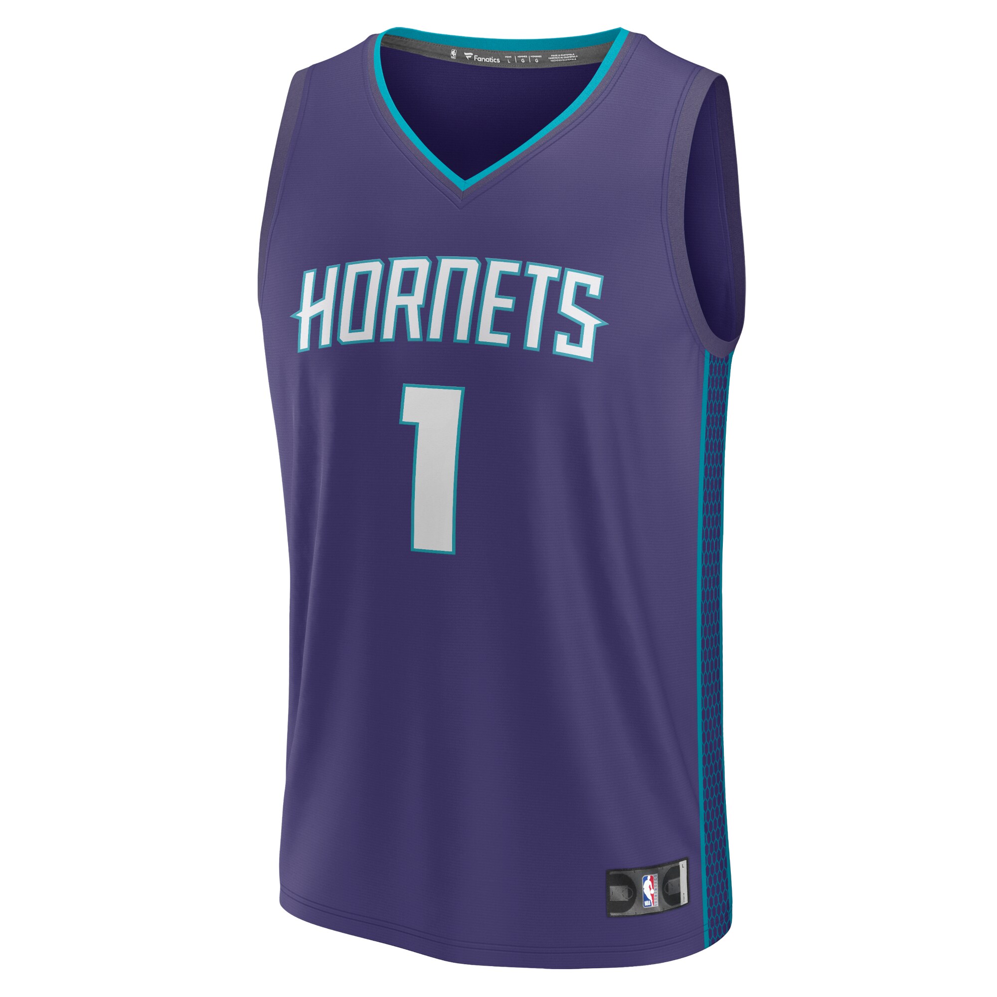 Alternative view of Lamelo Ball Charlotte Hornets Fanatics Youth Fast Break Player Jersey - Statement Edition - Purple