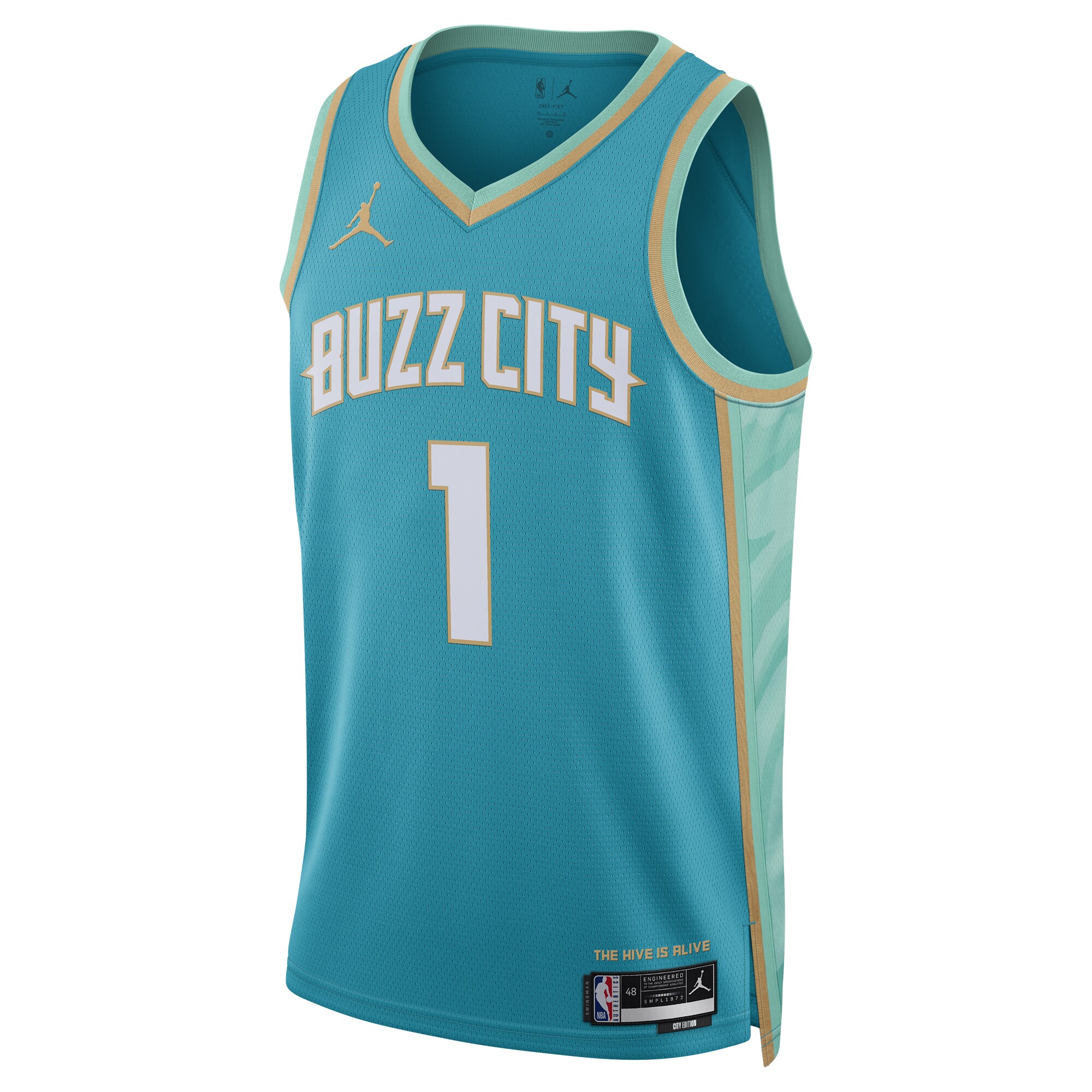Alternative view of Lamelo Ball Charlotte Hornets Jordan Brand Unisex 2023/24 Swingman Jersey - Teal - City Edition