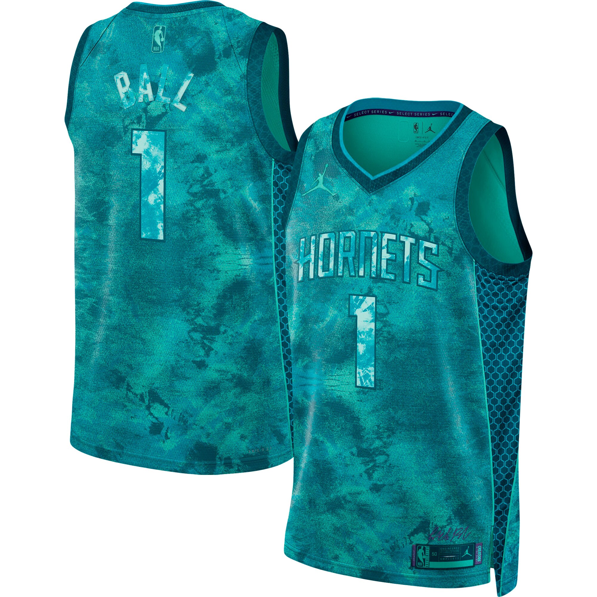 Alternative view of Lamelo Ball Charlotte Hornets Jordan Brand Unisex Select Series Swingman Jersey – Teal