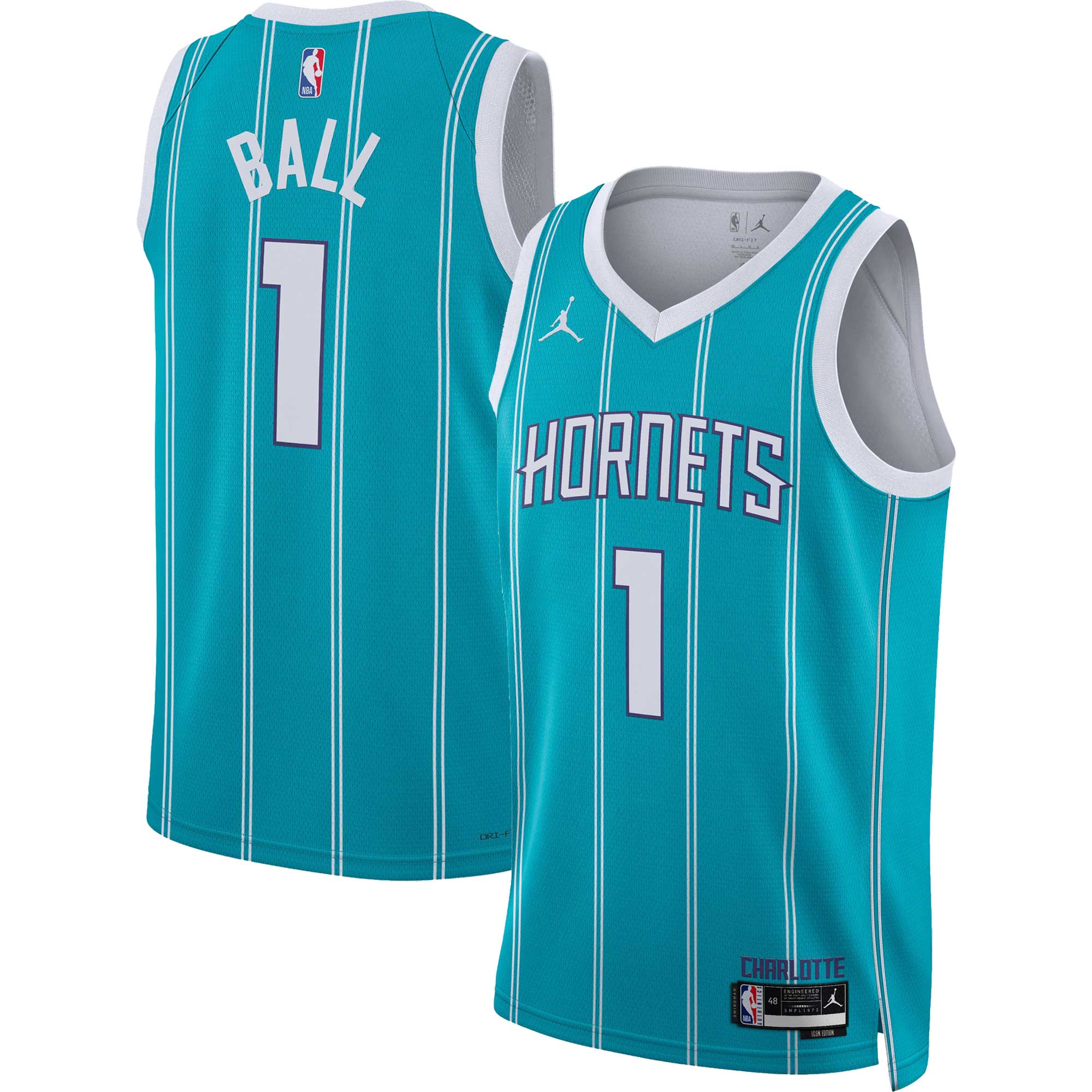 Lamelo Ball Charlotte Hornets Jordan Brand Unisex Swingman Jersey - Icon Edition - Teal