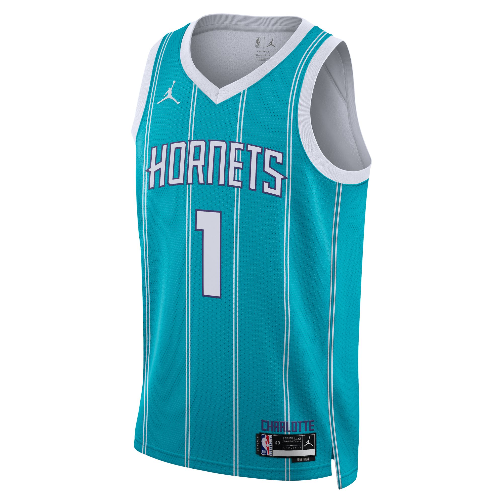 Alternative view of Lamelo Ball Charlotte Hornets Jordan Brand Unisex Swingman Jersey - Icon Edition - Teal