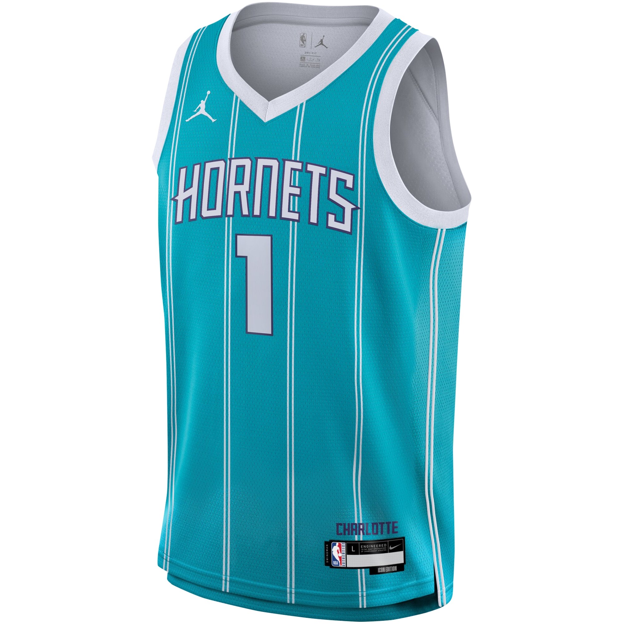 Alternative view of Lamelo Ball Charlotte Hornets Youth Swingman Jersey - Icon Edition - Teal