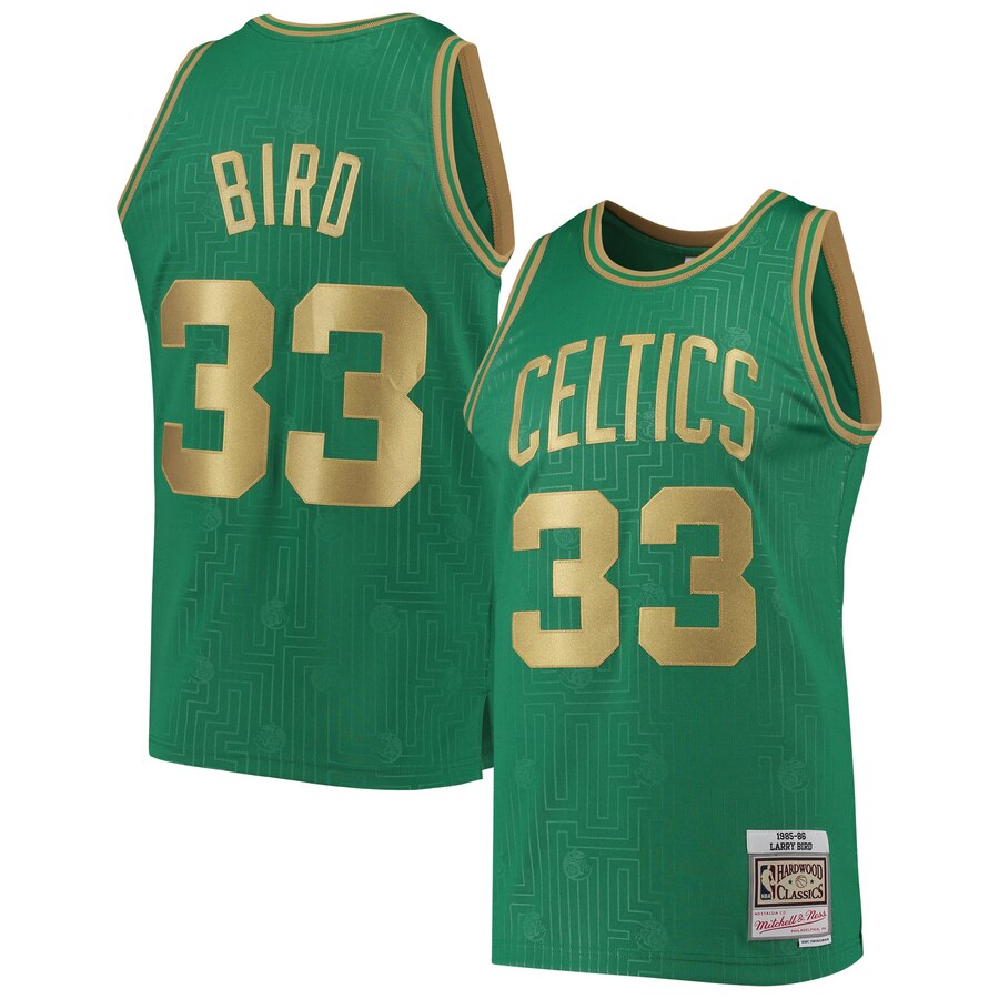 Larry Bird Boston Celtics Mitchell & Ness 1985-86 Hardwood Classics Chinese New Year Swingman Jersey - Kelly Green