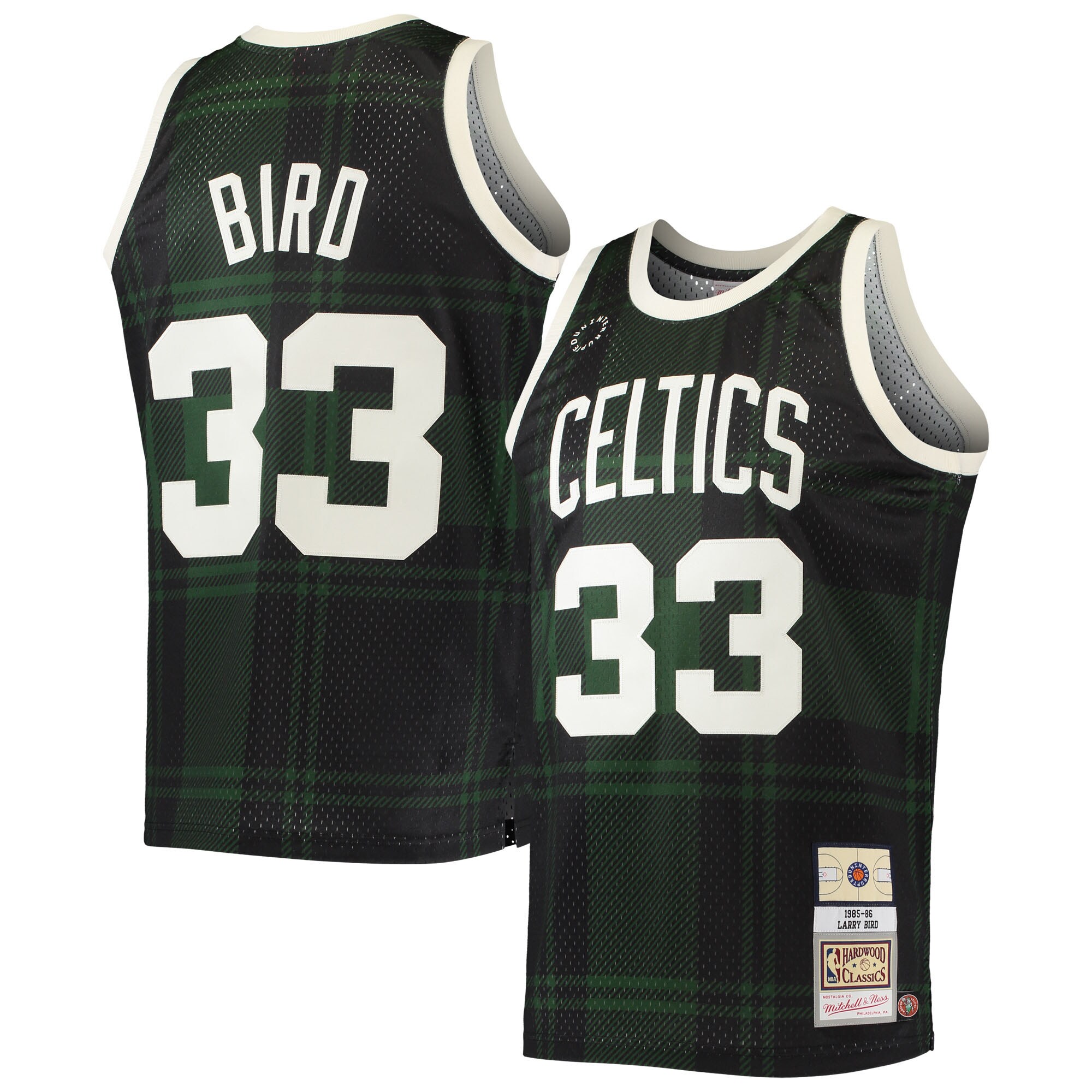 Alternative view of Larry Bird Boston Celtics Mitchell & Ness 1985-86 Hardwood Classics Uninterrupted Swingman Jersey - Black