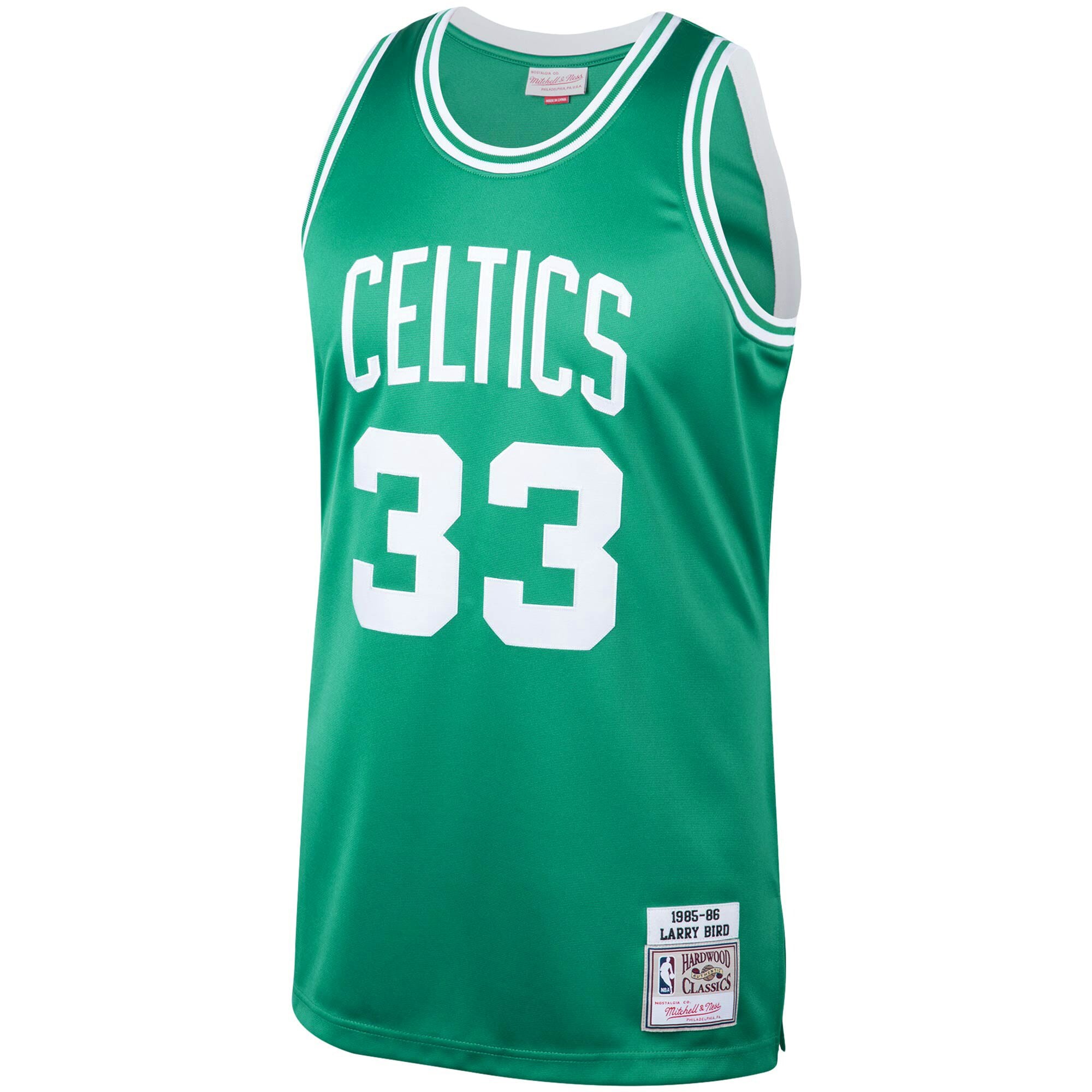 Alternative view of Larry Bird Boston Celtics Mitchell & Ness 1985/86 Hardwood Classics Authentic Jersey - Kelly Green