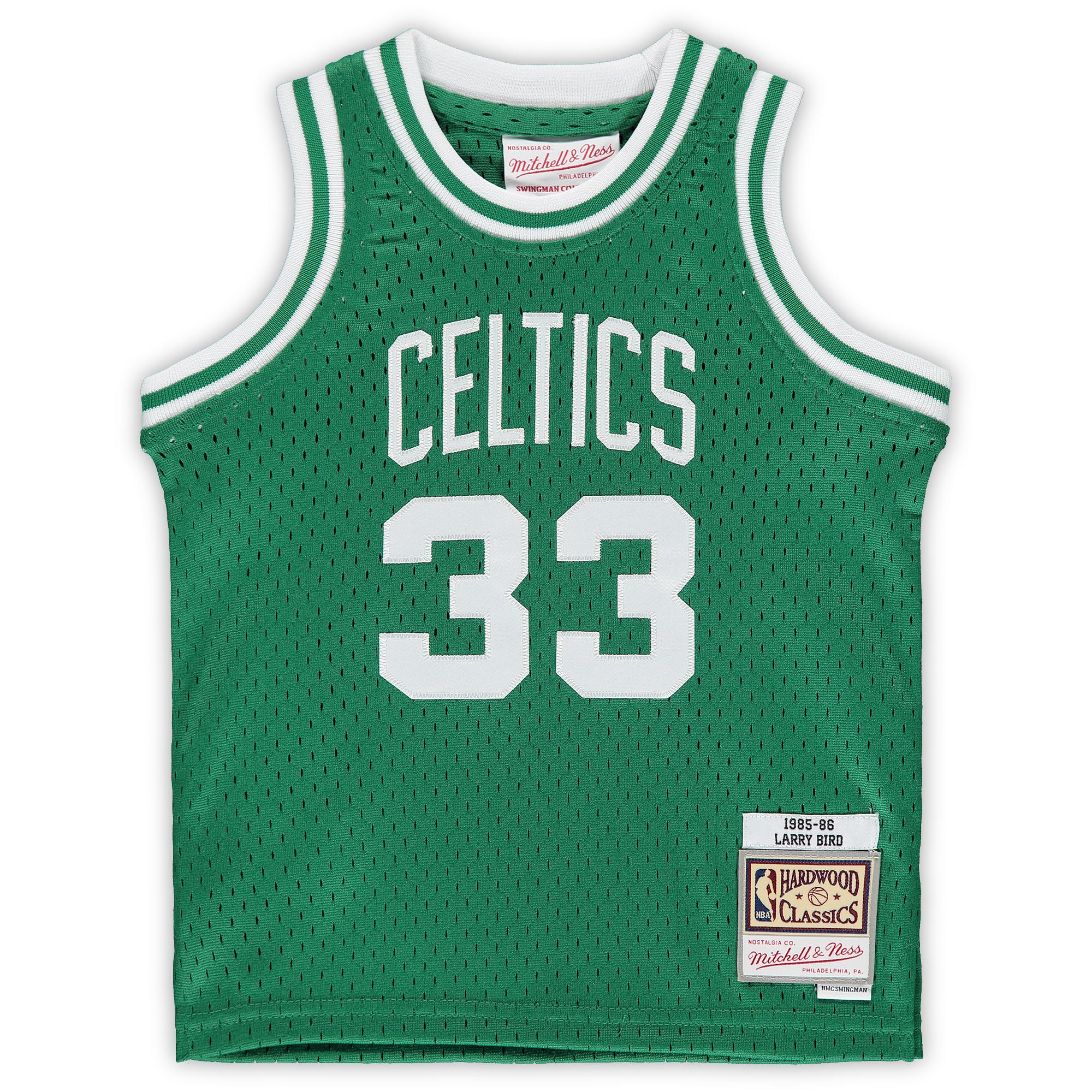 Alternative view of Larry Bird Boston Celtics Mitchell & Ness Infant 1985/86 Hardwood Classics Retired Player Jersey - Kelly Green