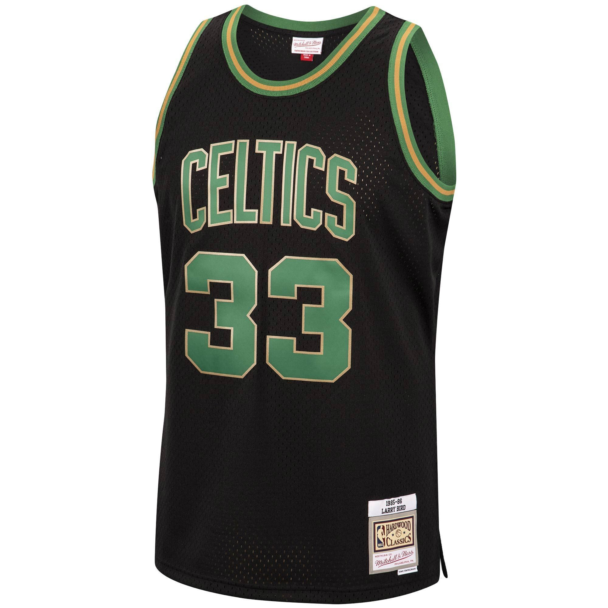 Alternative view of Larry Bird Boston Celtics Mitchell & Ness 1985-86 Hardwood Classics Reload Swingman Jersey - Black - JS745