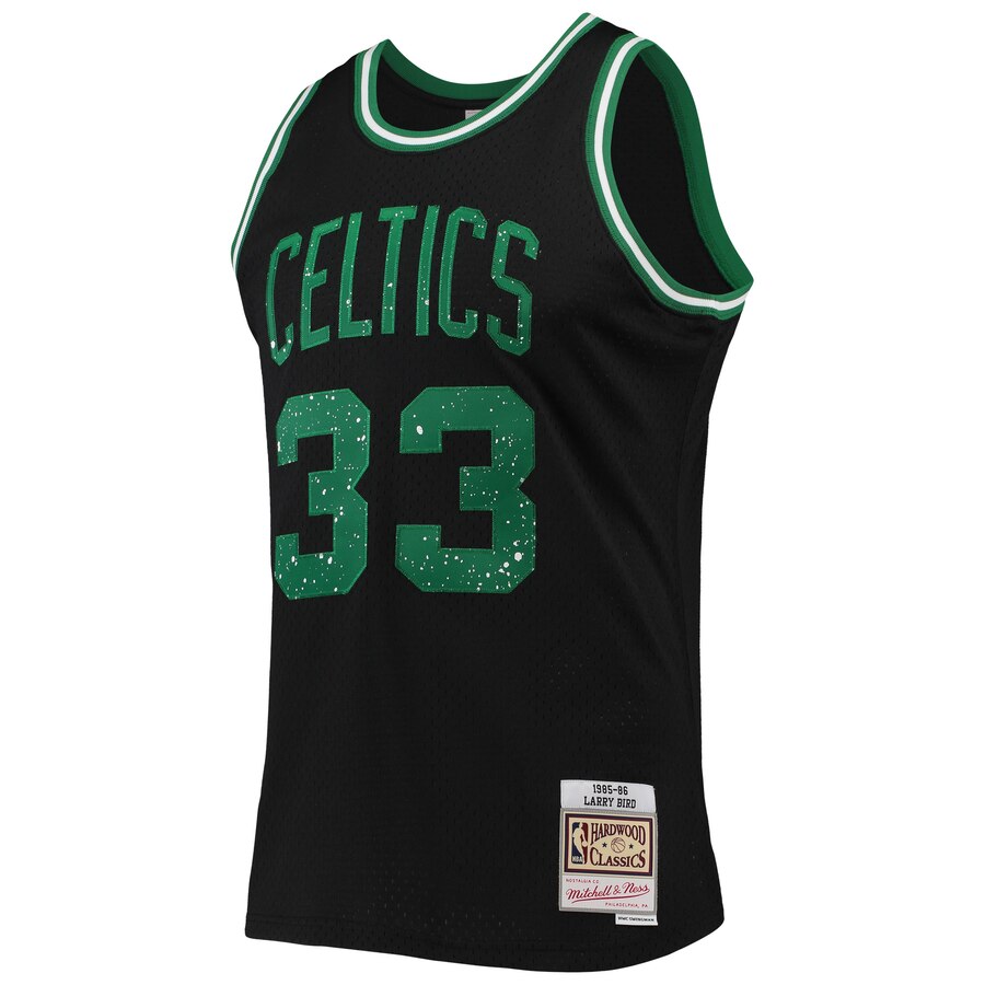 Alternative view of Larry Bird Boston Celtics Mitchell & Ness Rings Collection Swingman Jersey - Black