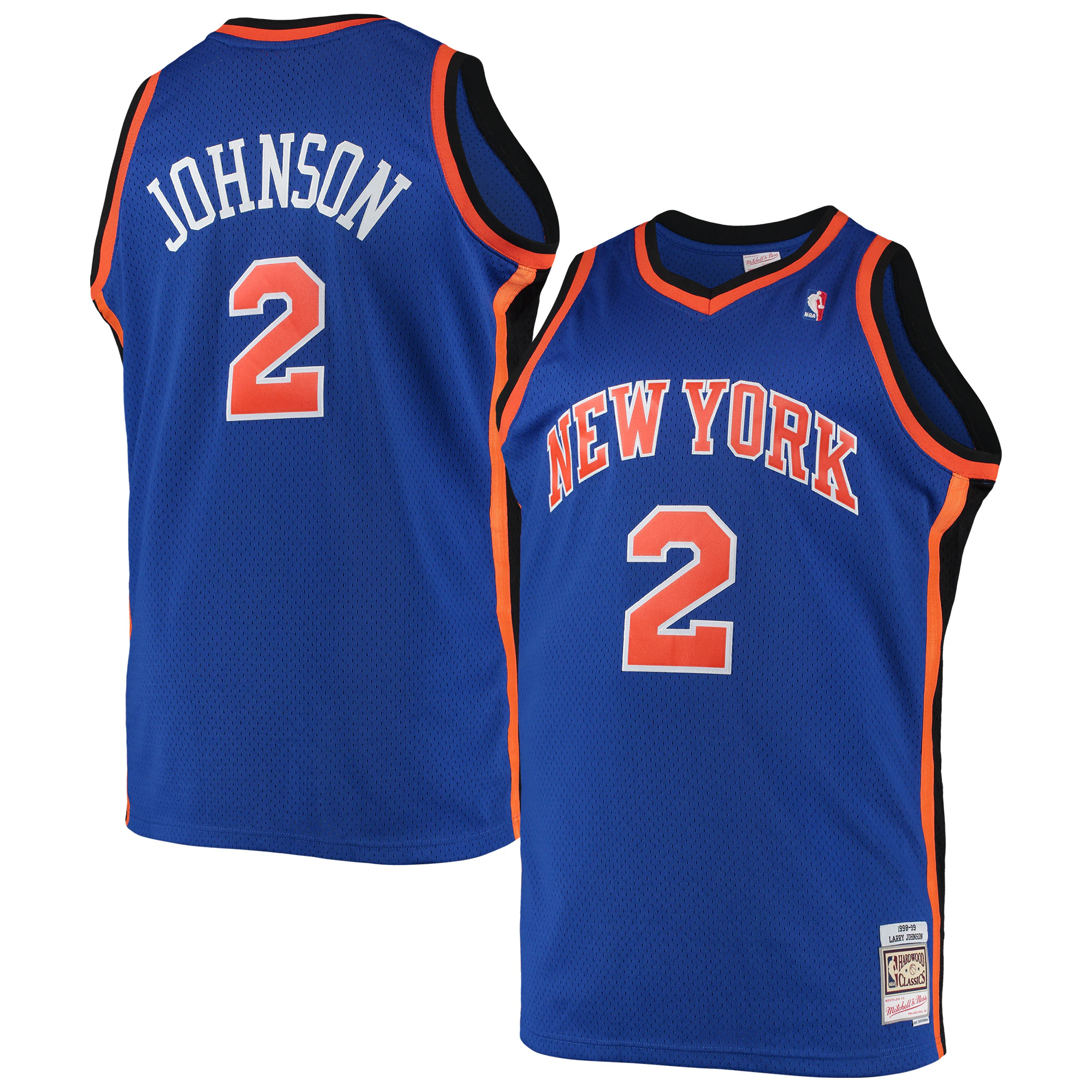 Alternative view of Larry Johnson New York Knicks Mitchell & Ness Big & Tall Hardwood Classics Swingman Jersey - Blue