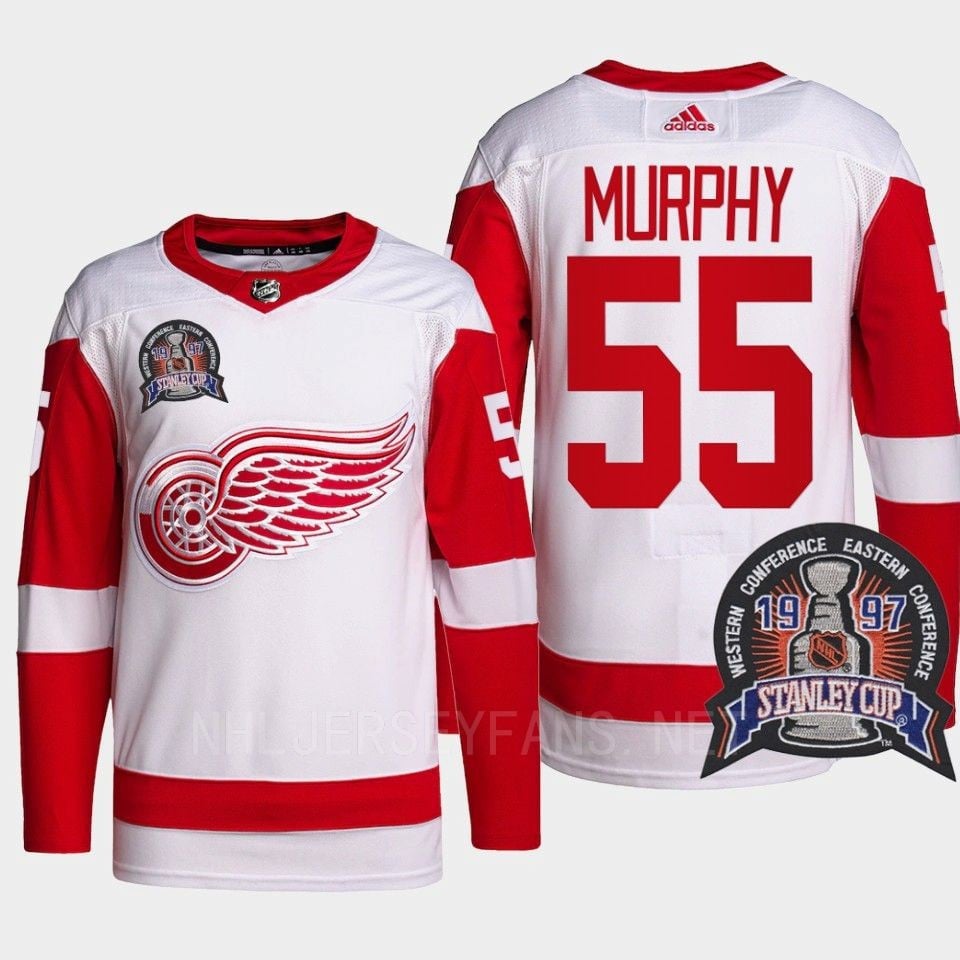 Larry Murphy 55 1997 Stanley Cup Detroit Red Wings Red Jersey 25th Anniversary - JS800 