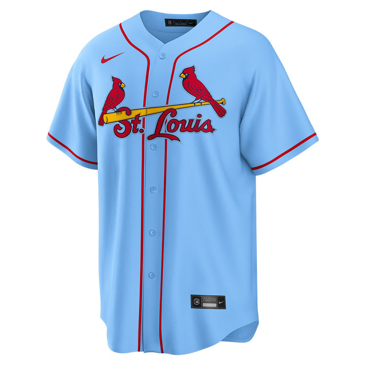 Alternative view of Lars Nootbaar 21 St. Louis Cardinals Alternate Men Jersey - Light Blue 