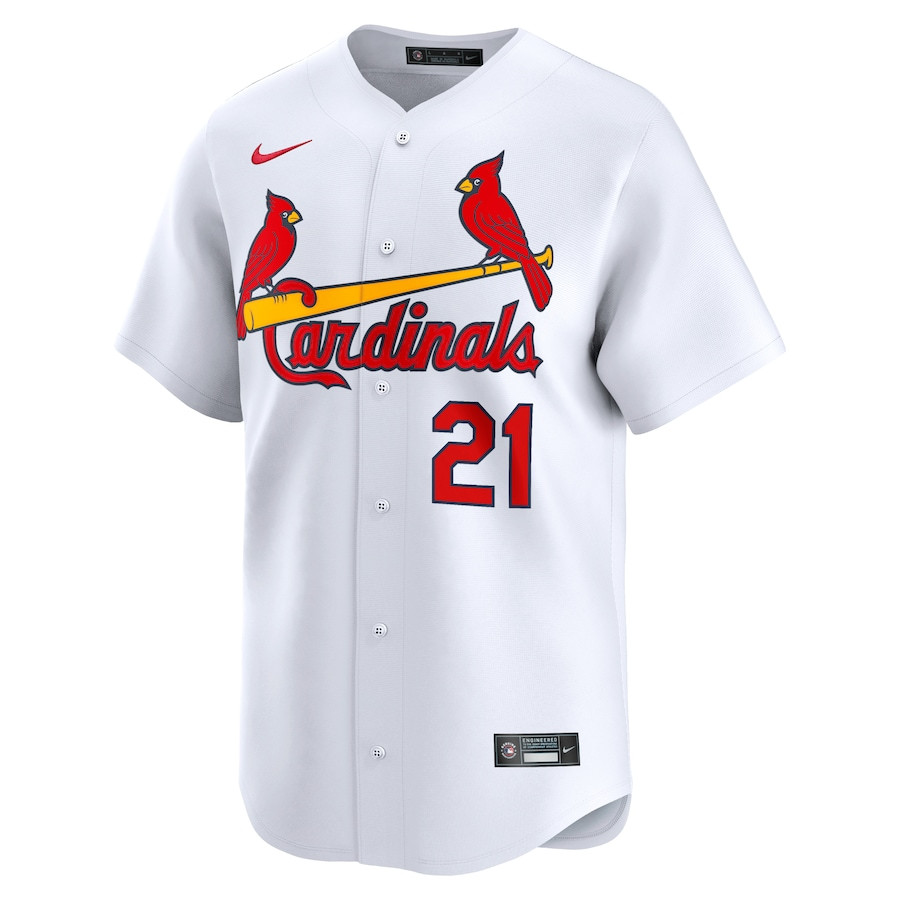 Alternative view of Lars Nootbaar 21 St. Louis Cardinals Home Limited Men Jersey - White 