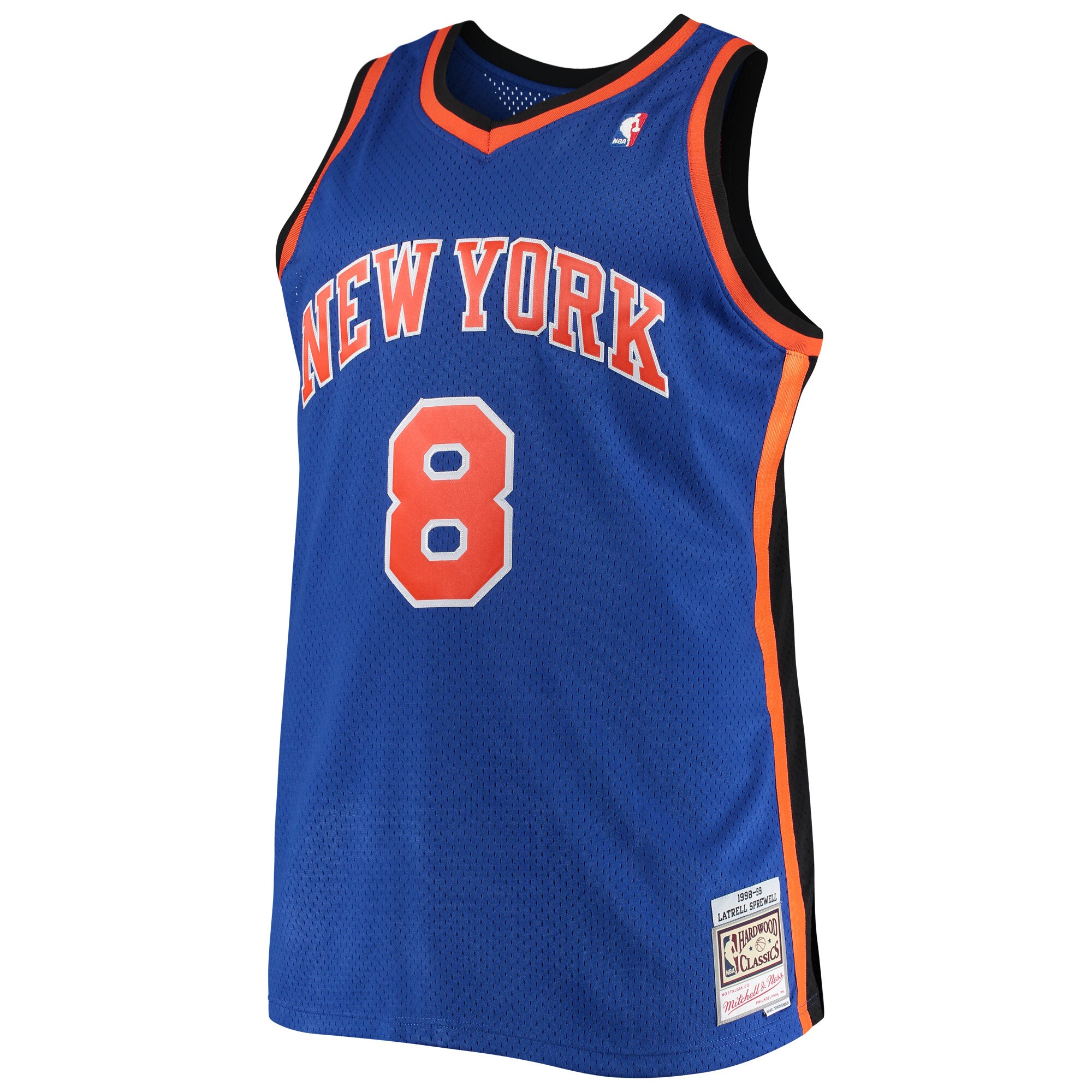 Alternative view of Latrell Sprewell New York Knicks Mitchell & Ness Big & Tall Hardwood Classics Jersey - Blue