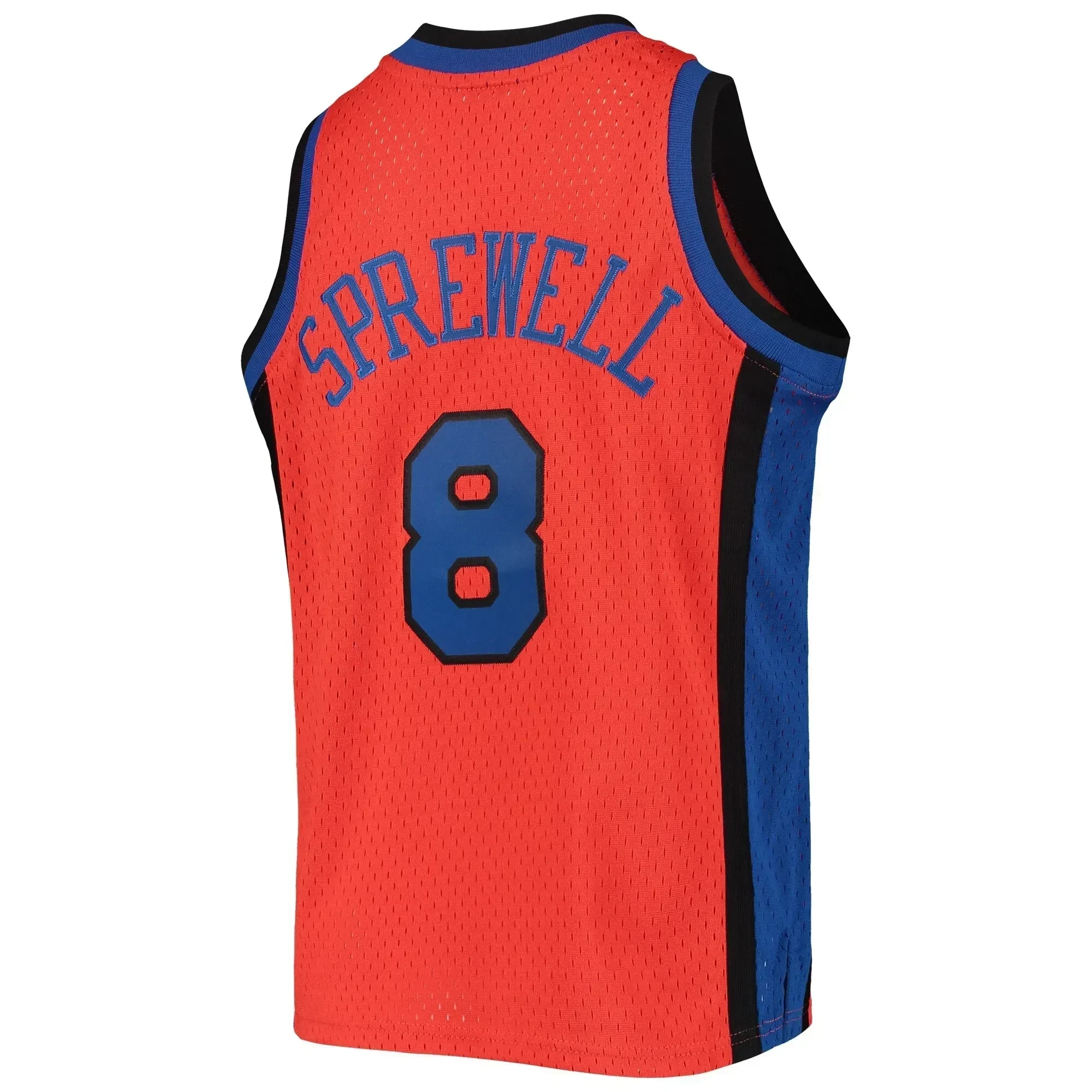 Alternative view of Latrell Sprewell New York Knicks Mitchell & Ness 1998-99 Hardwood Classics Reload Jersey – Orange - JS250 