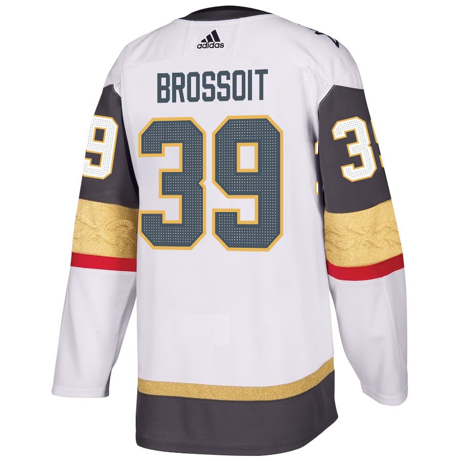 Alternative view of Laurent Brossoit 39 Vegas Golden Knights Stanley Cup 2023 Final Patch Away Breakaway Men Jersey - White - JS708 