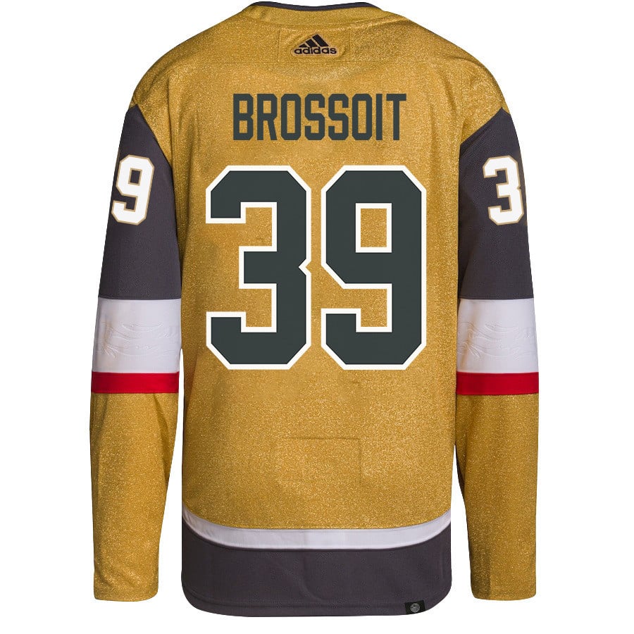 Alternative view of Laurent Brossoit 39 Vegas Golden Knights Stanley Cup 2023 Final Patch Home Breakaway Men Jersey - Gold - JS805 