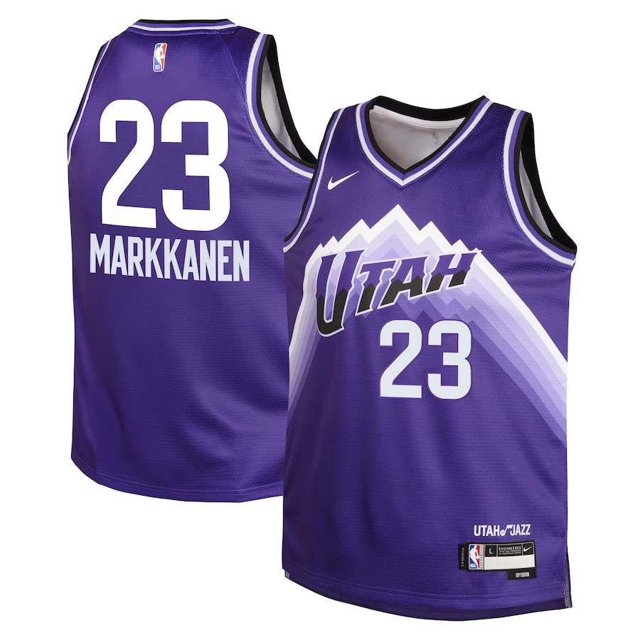 Lauri Markkanen 23 Utah Jazz 2023/24 City Edition Swingman YOUTH Jersey - Purple - JS390 