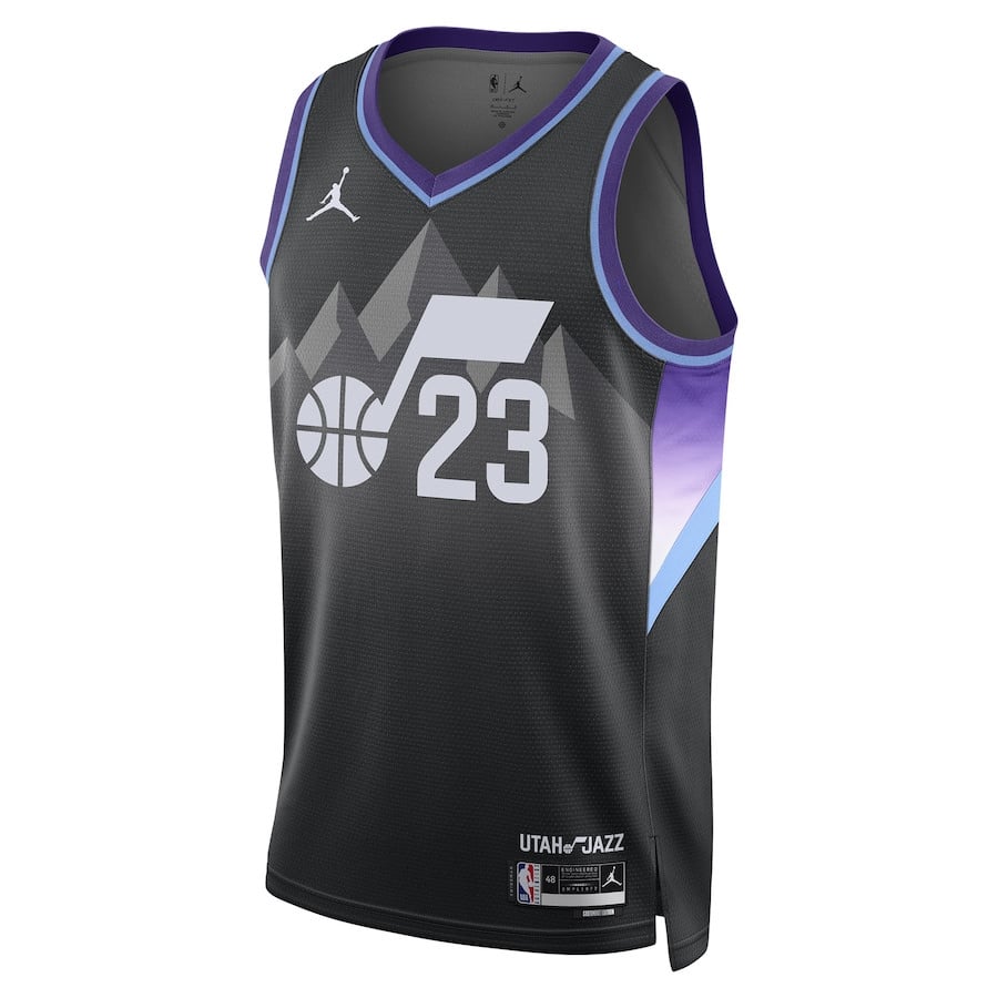 Alternative view of Lauri Markkanen 23 Utah Jazz 2024/25 Unisex Swingman Jersey - Statement Edition - Black - JS118 
