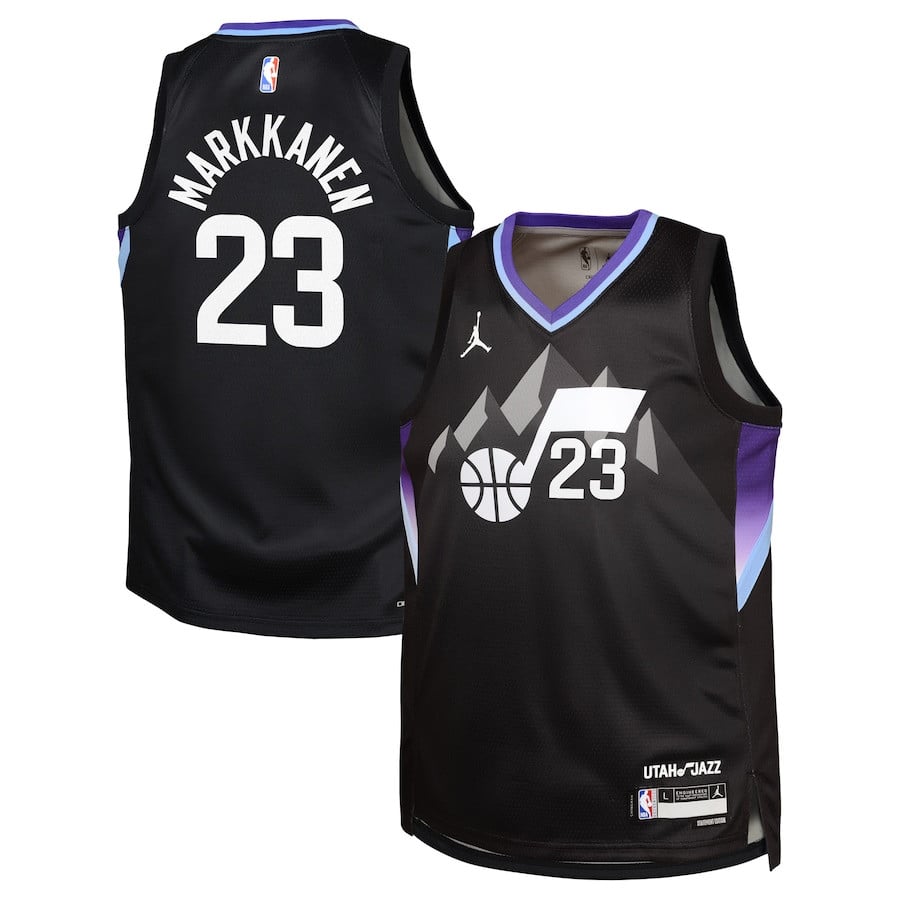 Lauri Markkanen 23 Utah Jazz 2024/25 YOUTH Swingman Jersey - Statement Edition - Black - JS417 