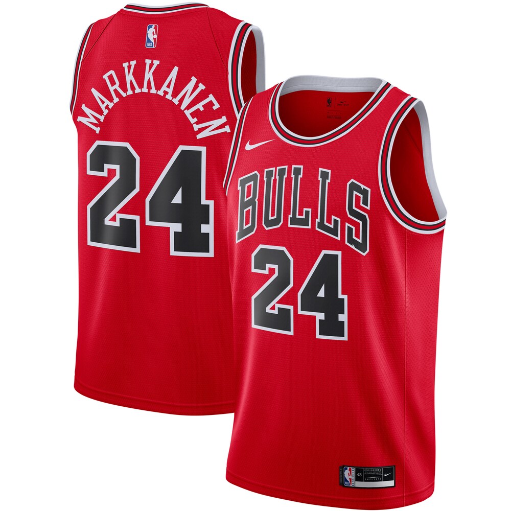 Lauri Markkanen Chicago Bulls 2020/21 Swingman Jersey - Red - Icon Edition