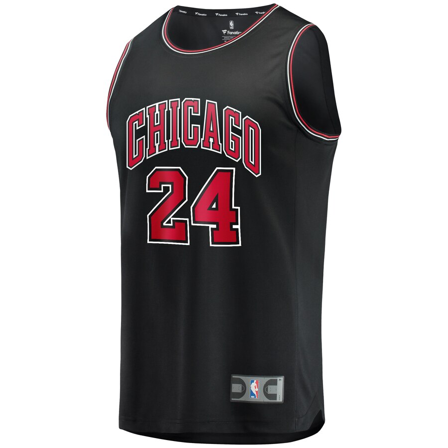 Alternative view of Lauri Markkanen Chicago Bulls Fanatics Branded Youth Fast Break Player Jersey - Statement Edition - Black