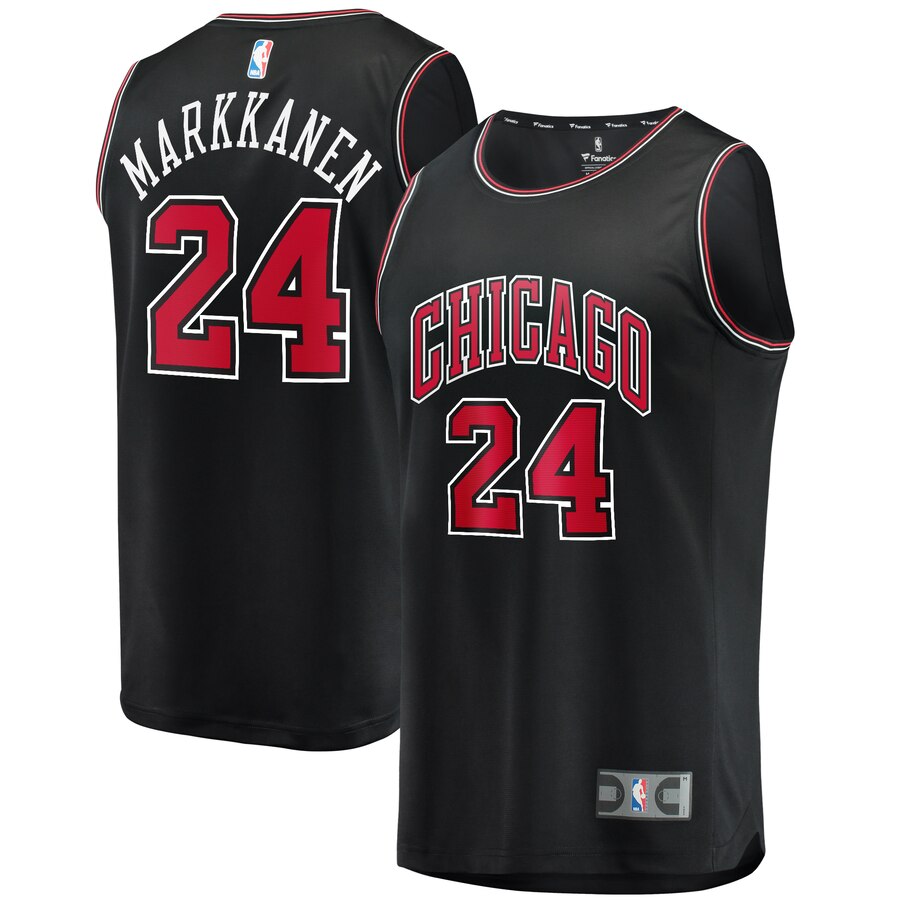 Lauri Markkanen Chicago Bulls Fanatics Branded Youth Fast Break Player Jersey - Statement Edition - Black