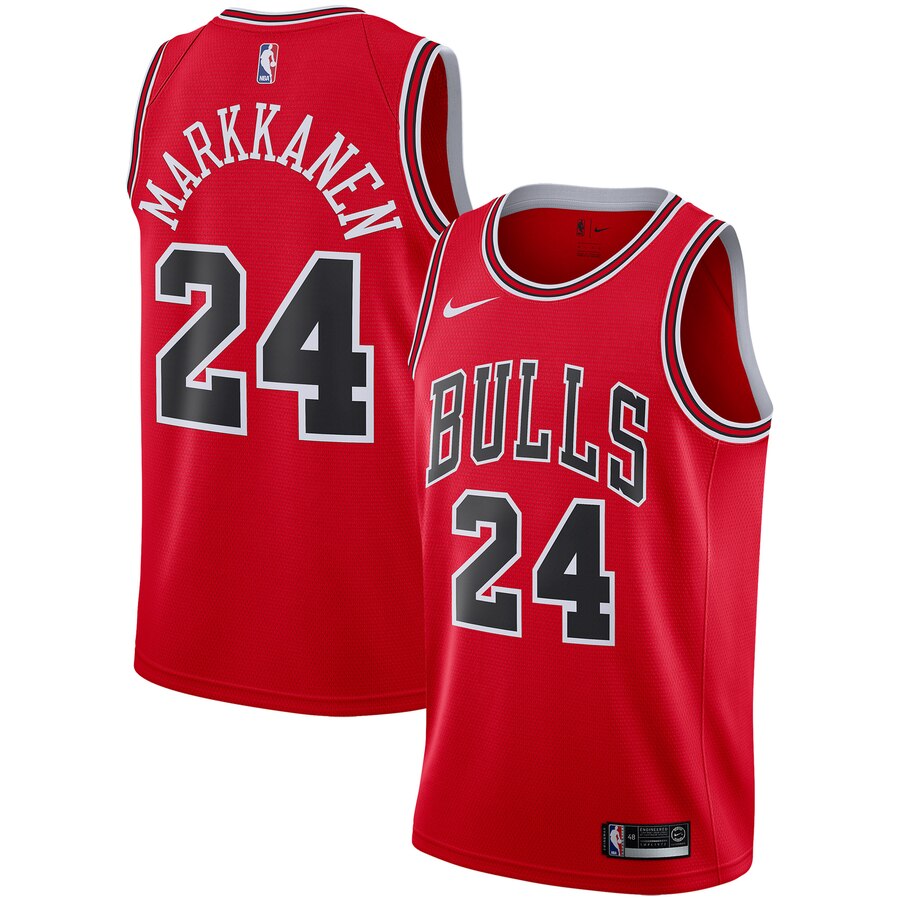 Lauri Markkanen Chicago Bulls Replica Swingman Jersey - Icon Edition - Red