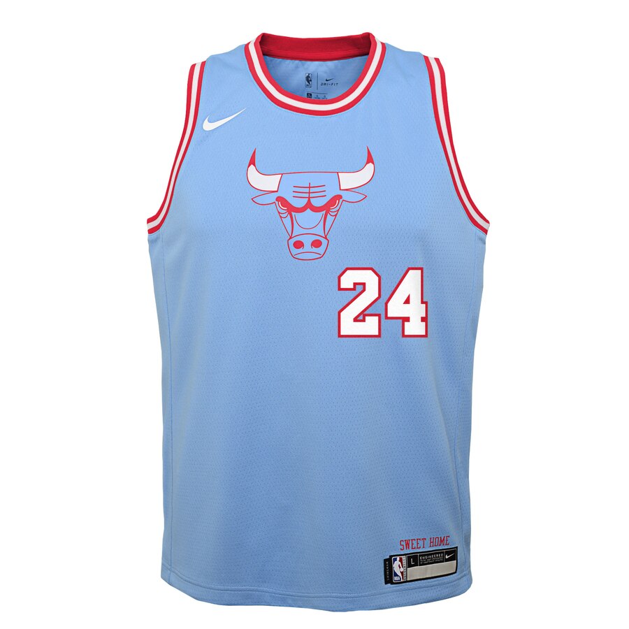 Alternative view of Lauri Markkanen Chicago Bulls Youth Swingman Jersey Blue - City Edition