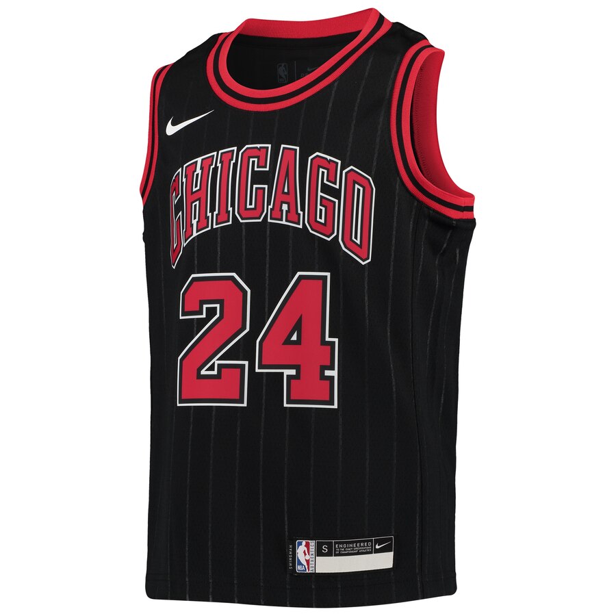 Alternative view of Lauri Markkanen Chicago Bulls Youth Swingman Player Jersey - Statement Edition - Black