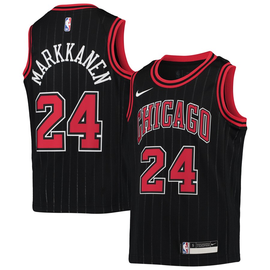 Lauri Markkanen Chicago Bulls Youth Swingman Player Jersey - Statement Edition - Black