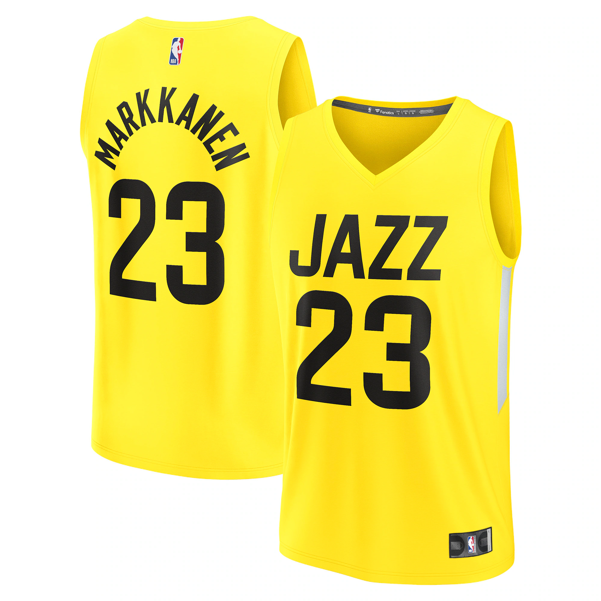Alternative view of Lauri Markkanen Utah Jazz Fanatics Branded 2022/23 Fast Break Replica Player Jersey - Icon Edition - Yellow