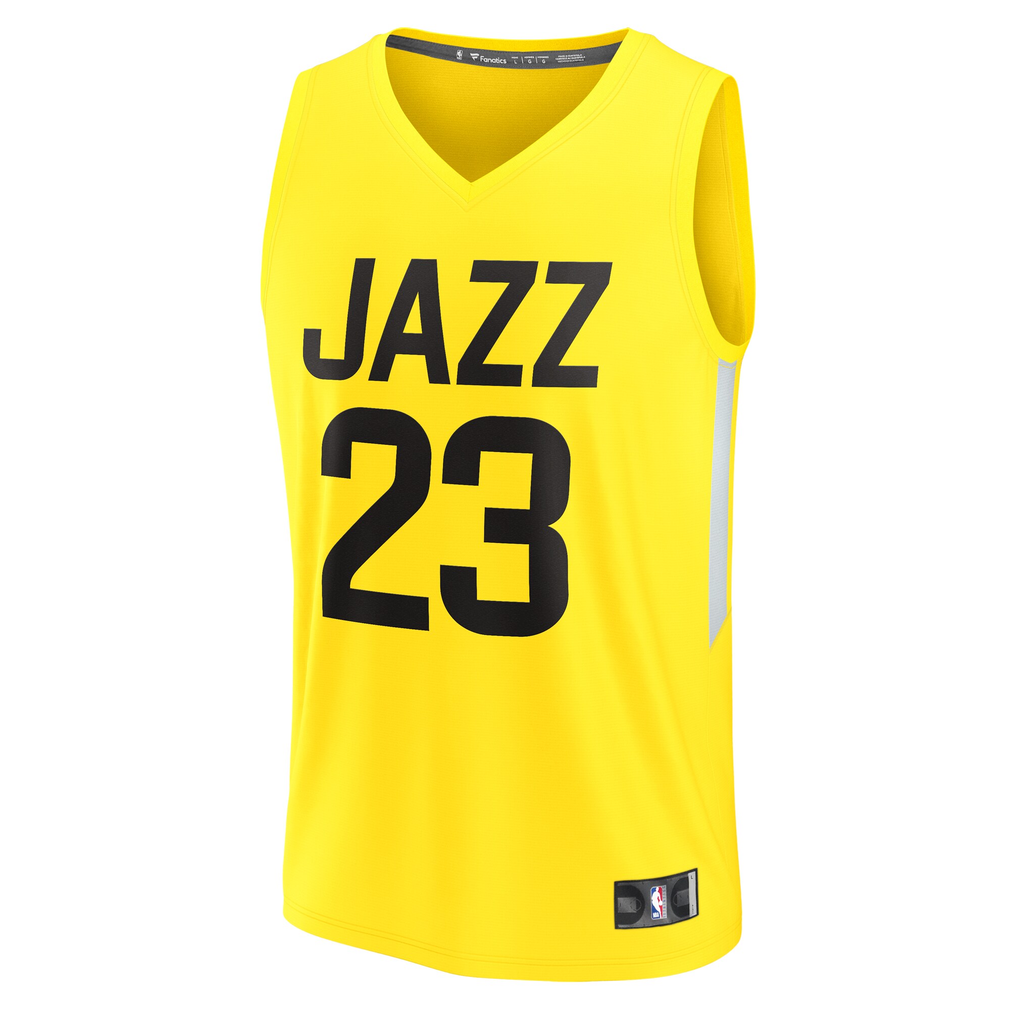 Alternative view of Lauri Markkanen Utah Jazz Fanatics Youth Fast Break Player Jersey - Icon Edition - Yellow