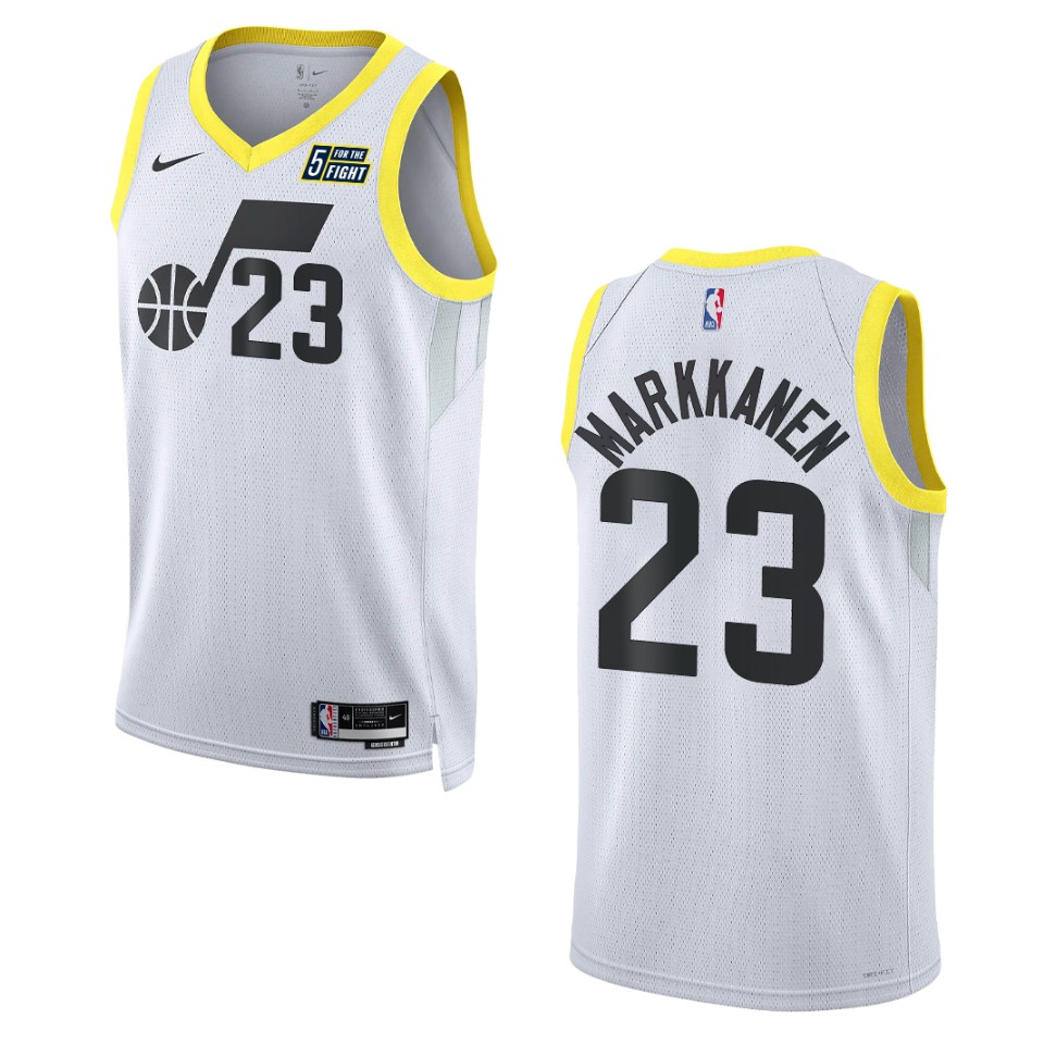 Lauri Markkanen White Association Edition 2022-23 Utah Jazz Swingman Jersey