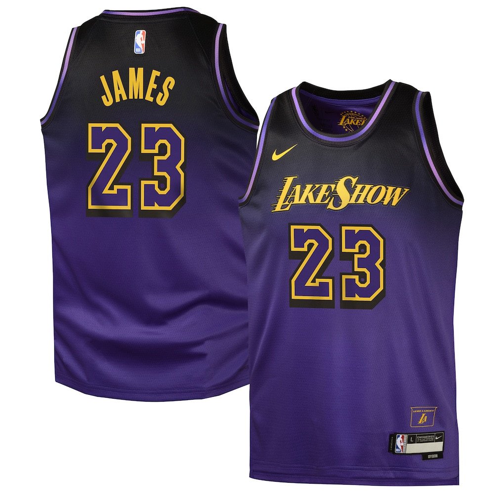 LeBron James 23 Los Angeles Lakers 2024/25 Swingman Player YOUTH Jersey - City Edition - Purple - JS653 